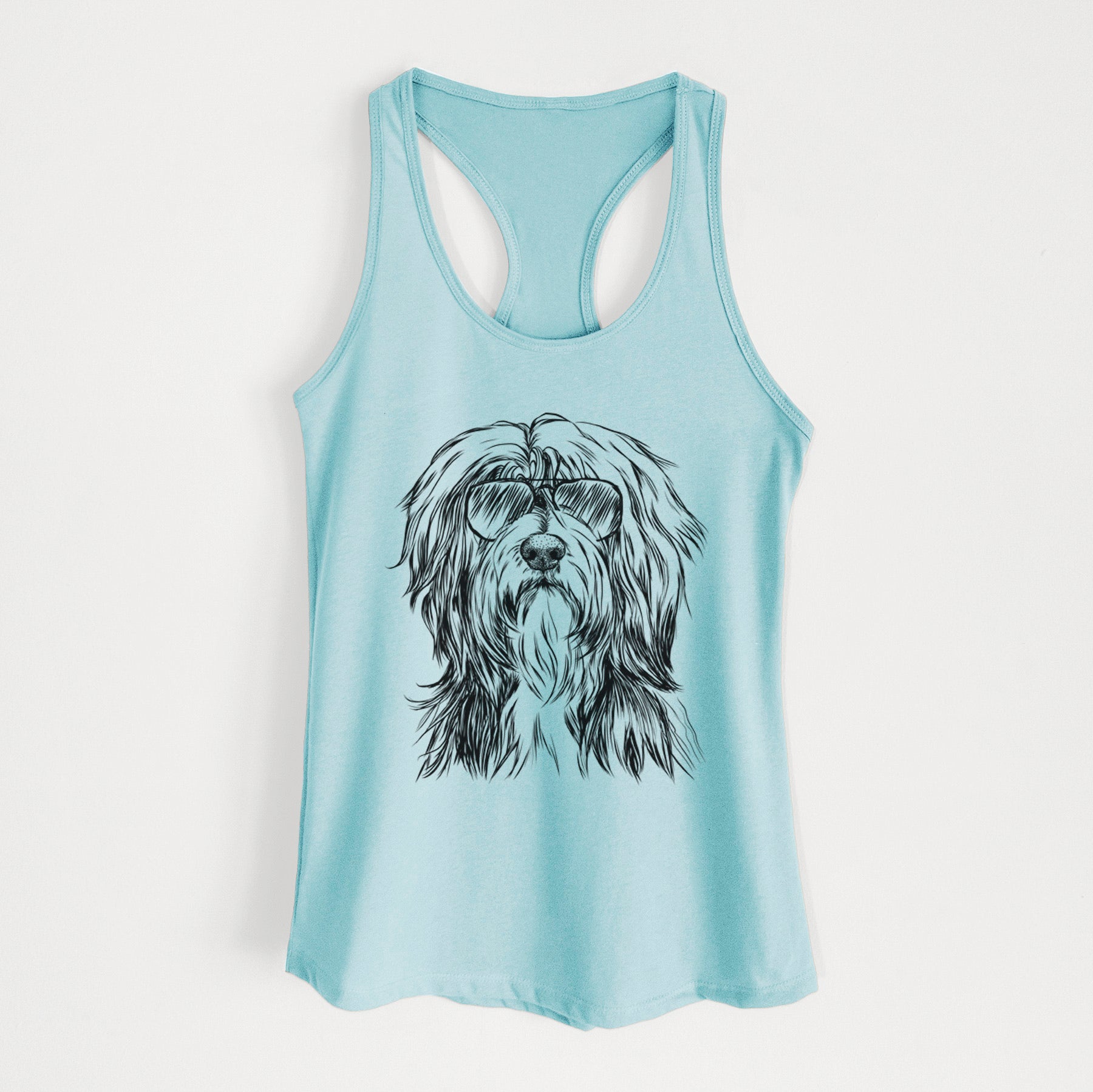 Fiji the Polish Lowland Sheepdog - Women's Racerback Tanktop