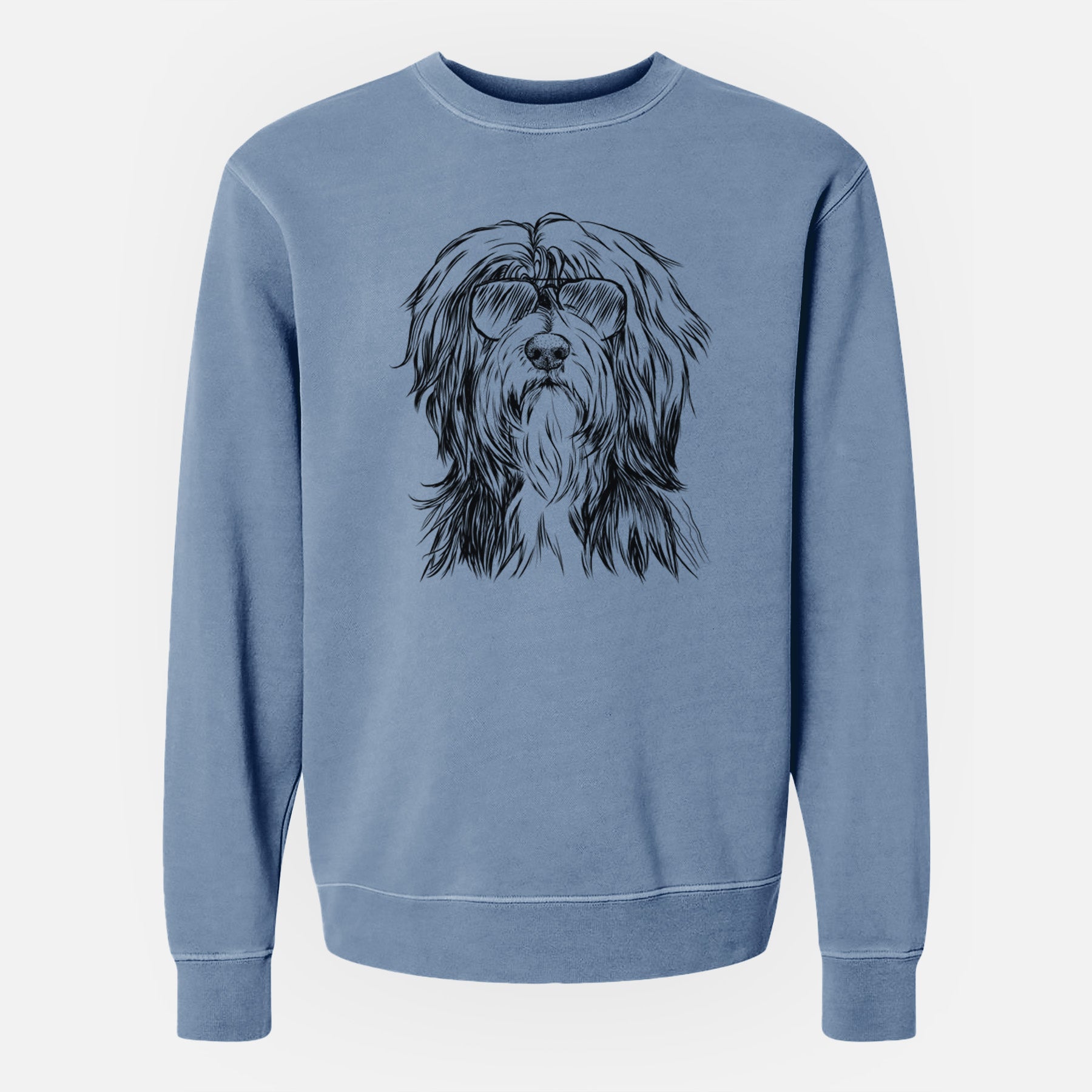 Aviator Fiji the Polish Lowland Sheepdog - Unisex Pigment Dyed Crew Sweatshirt