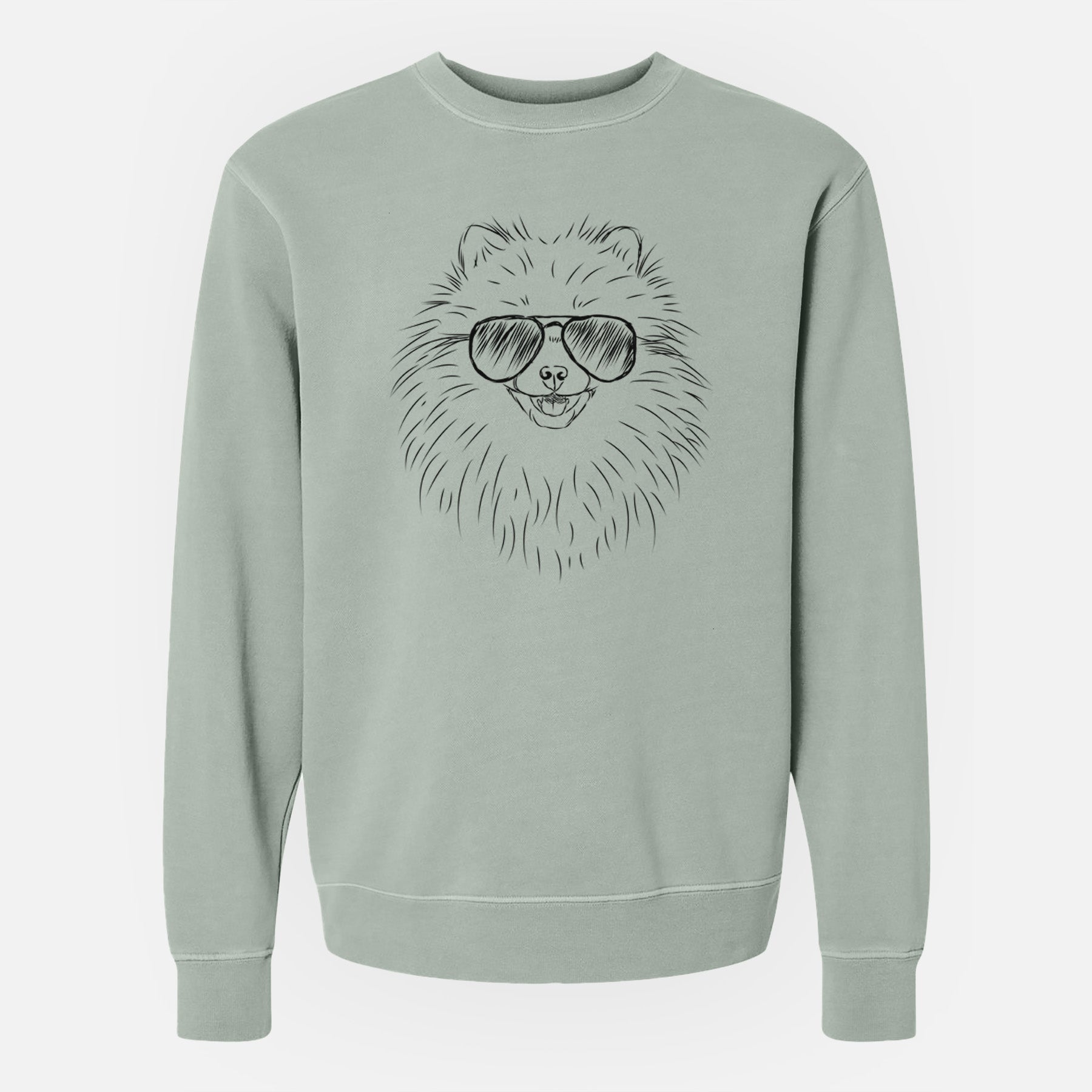 Aviator Finn the Pomeranian - Unisex Pigment Dyed Crew Sweatshirt