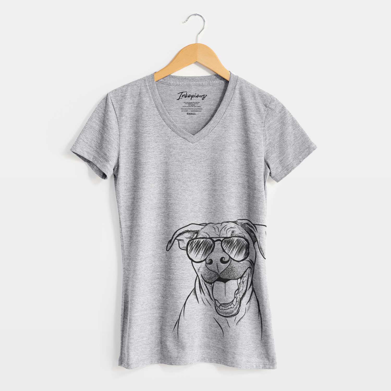 Aviator Finn the Hound Mix - Women's V-neck Shirt