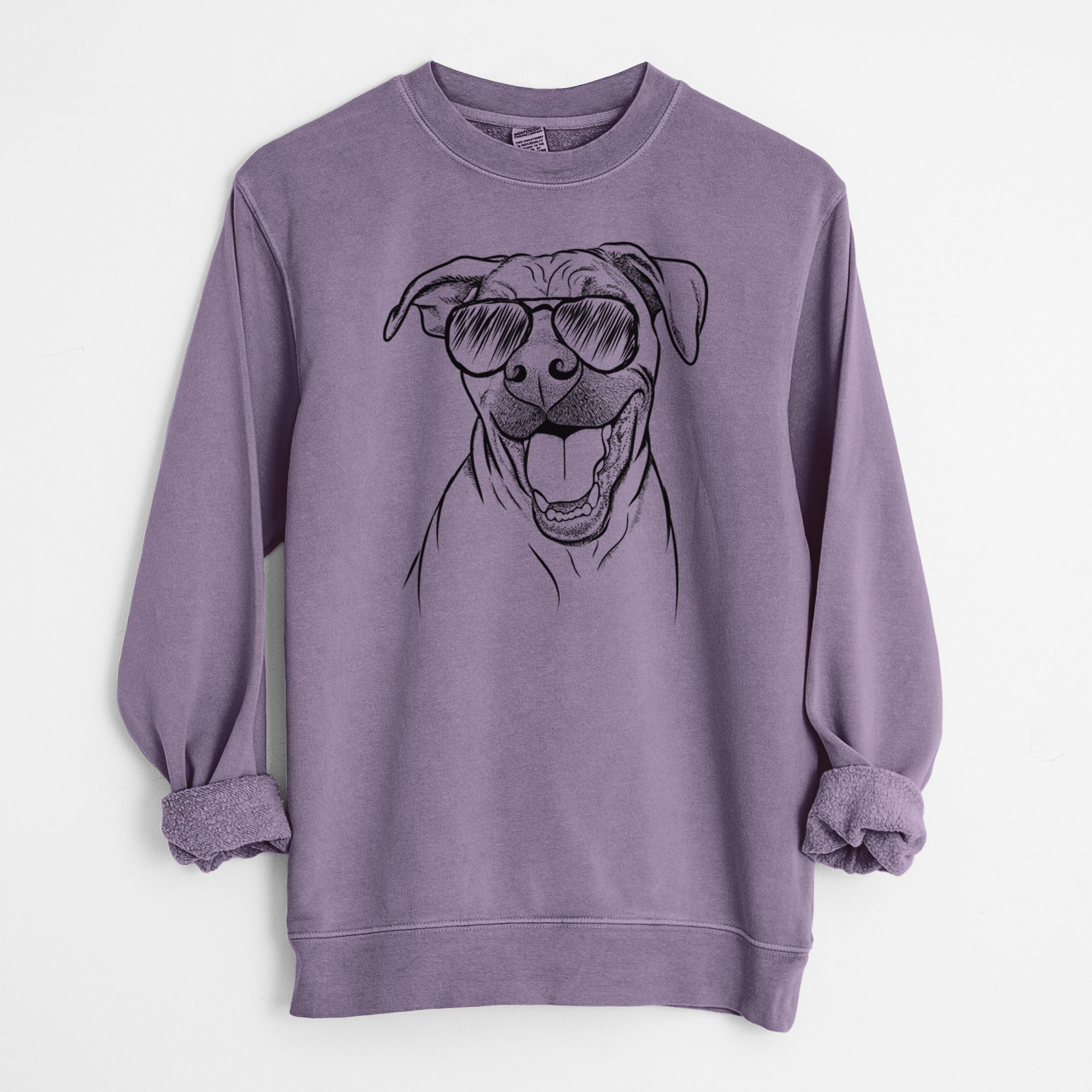 Aviator Finn the Hound Mix - Unisex Pigment Dyed Crew Sweatshirt