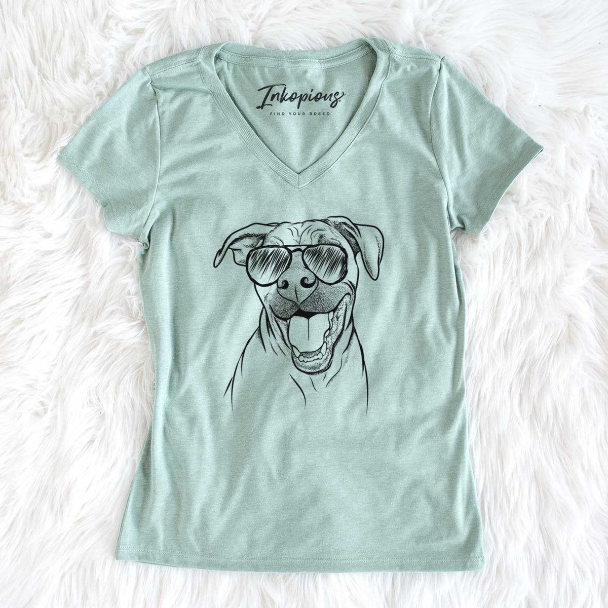 Aviator Finn the Hound Mix - Women's V-neck Shirt
