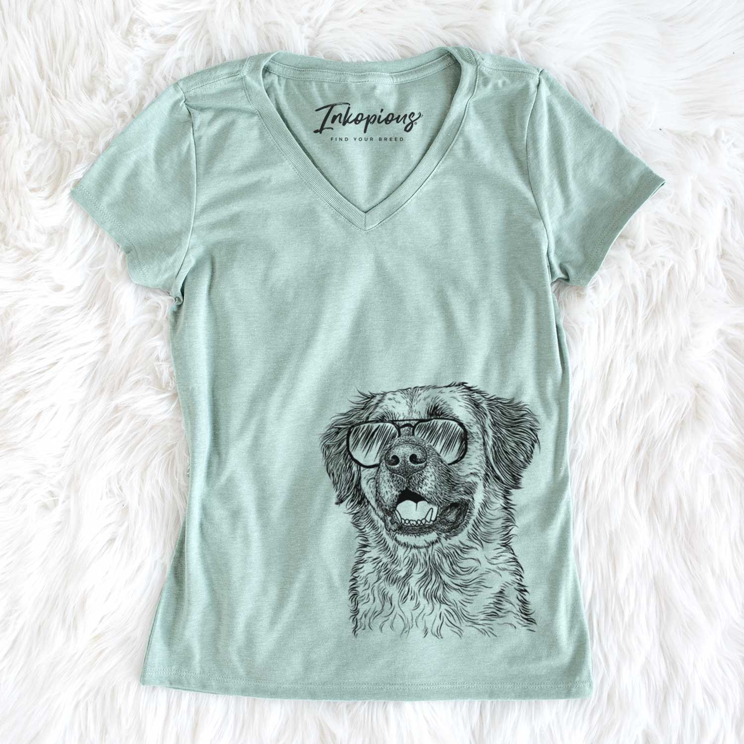 Aviator Finn the Mixed Breed - Women's V-neck Shirt