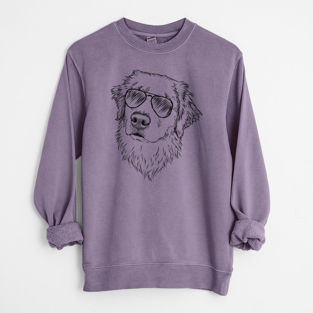 Aviator Fiona the Golden Retriever - Unisex Pigment Dyed Crew Sweatshirt