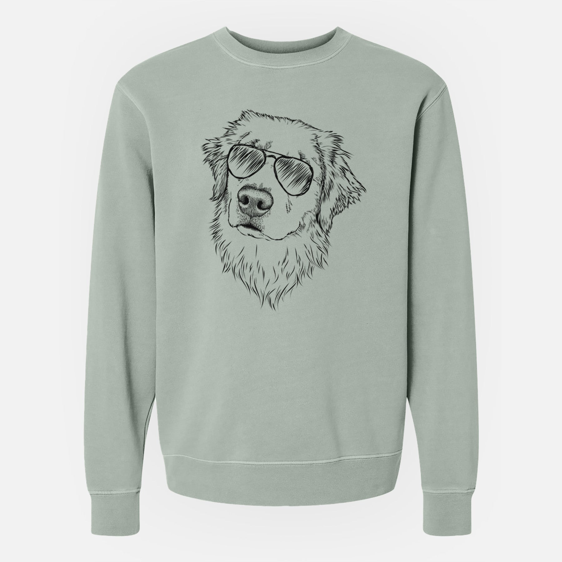 Aviator Fiona the Golden Retriever - Unisex Pigment Dyed Crew Sweatshirt