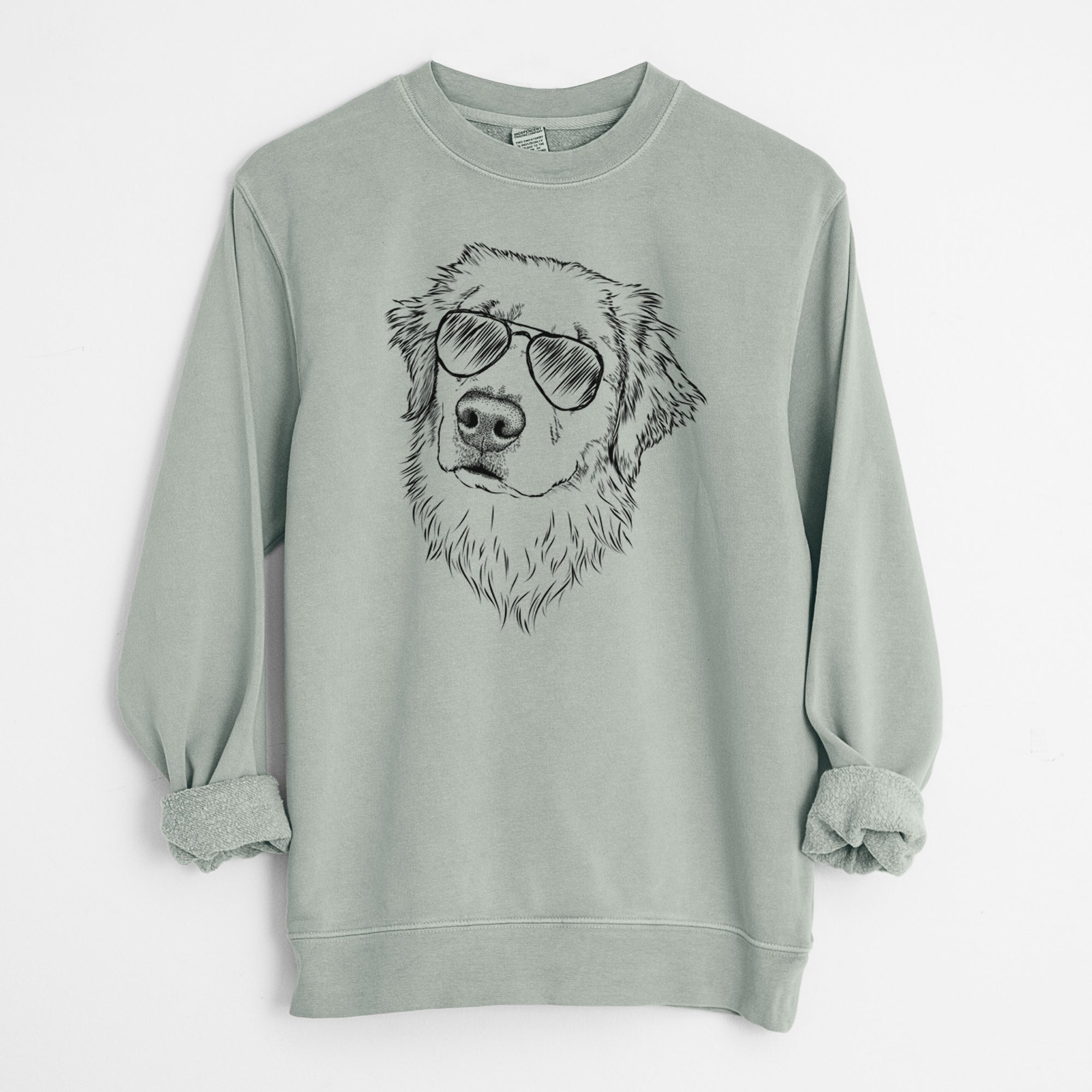 Aviator Fiona the Golden Retriever - Unisex Pigment Dyed Crew Sweatshirt