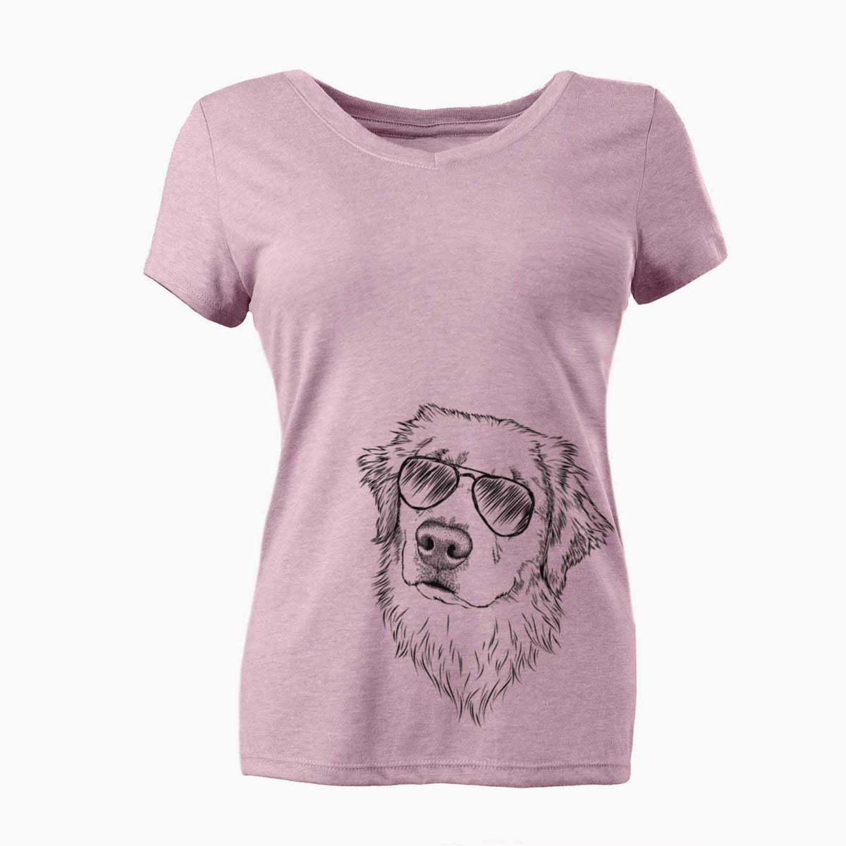 Aviator Fiona the Golden Retriever - Women's V-neck Shirt