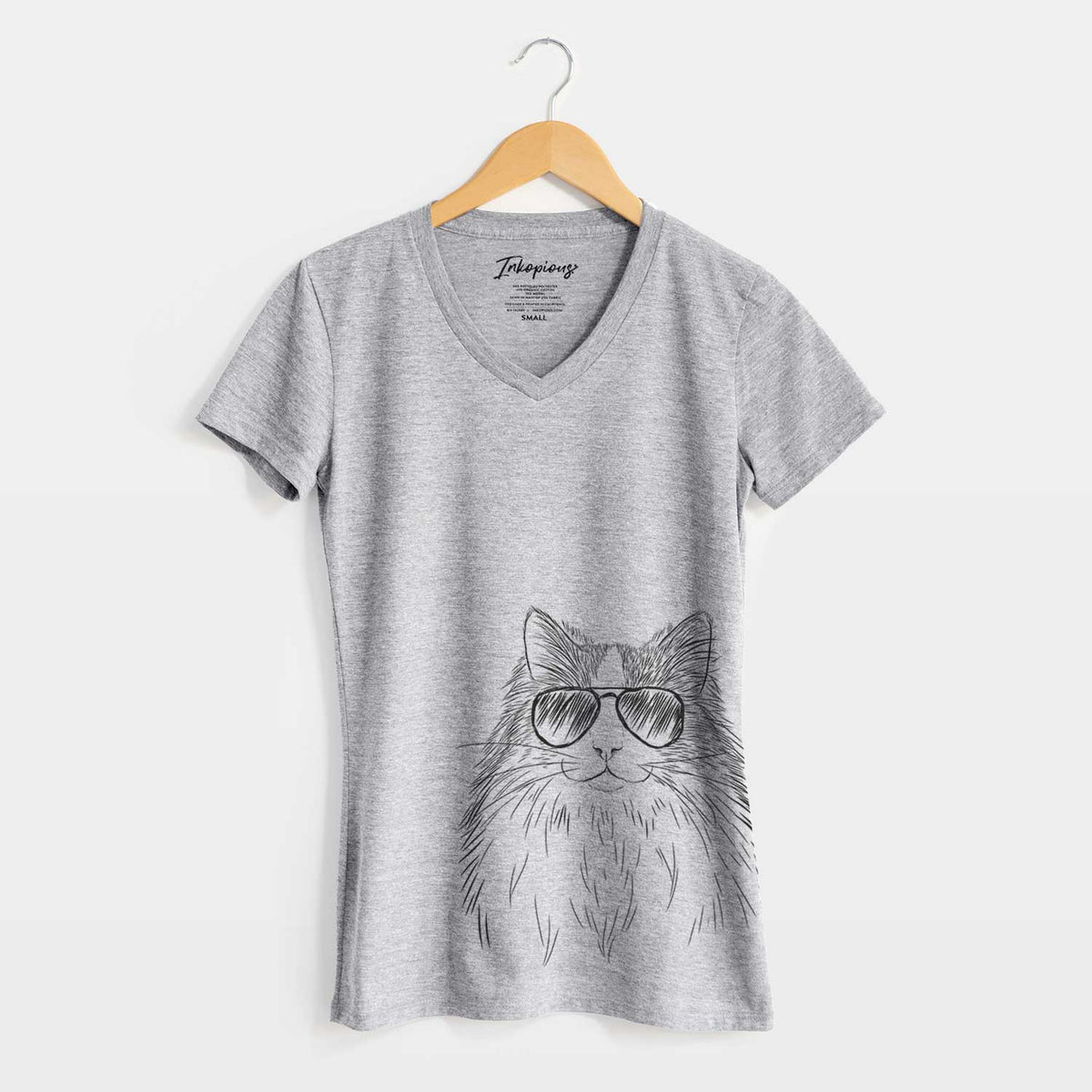 Aviator Fiona the Ragdoll Cat - Women&#39;s V-neck Shirt