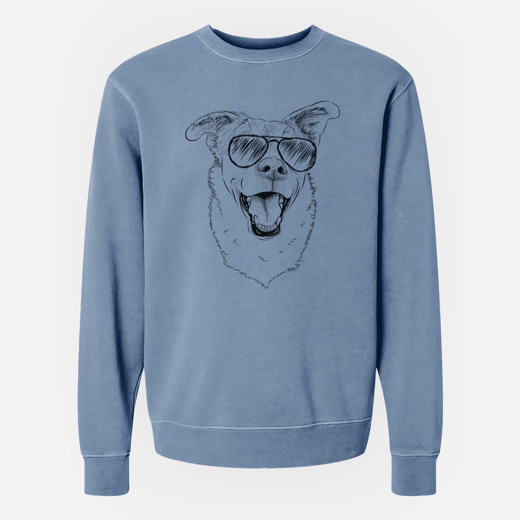 Aviator Fira the Saint Bernard Husky Mix - Unisex Pigment Dyed Crew Sweatshirt