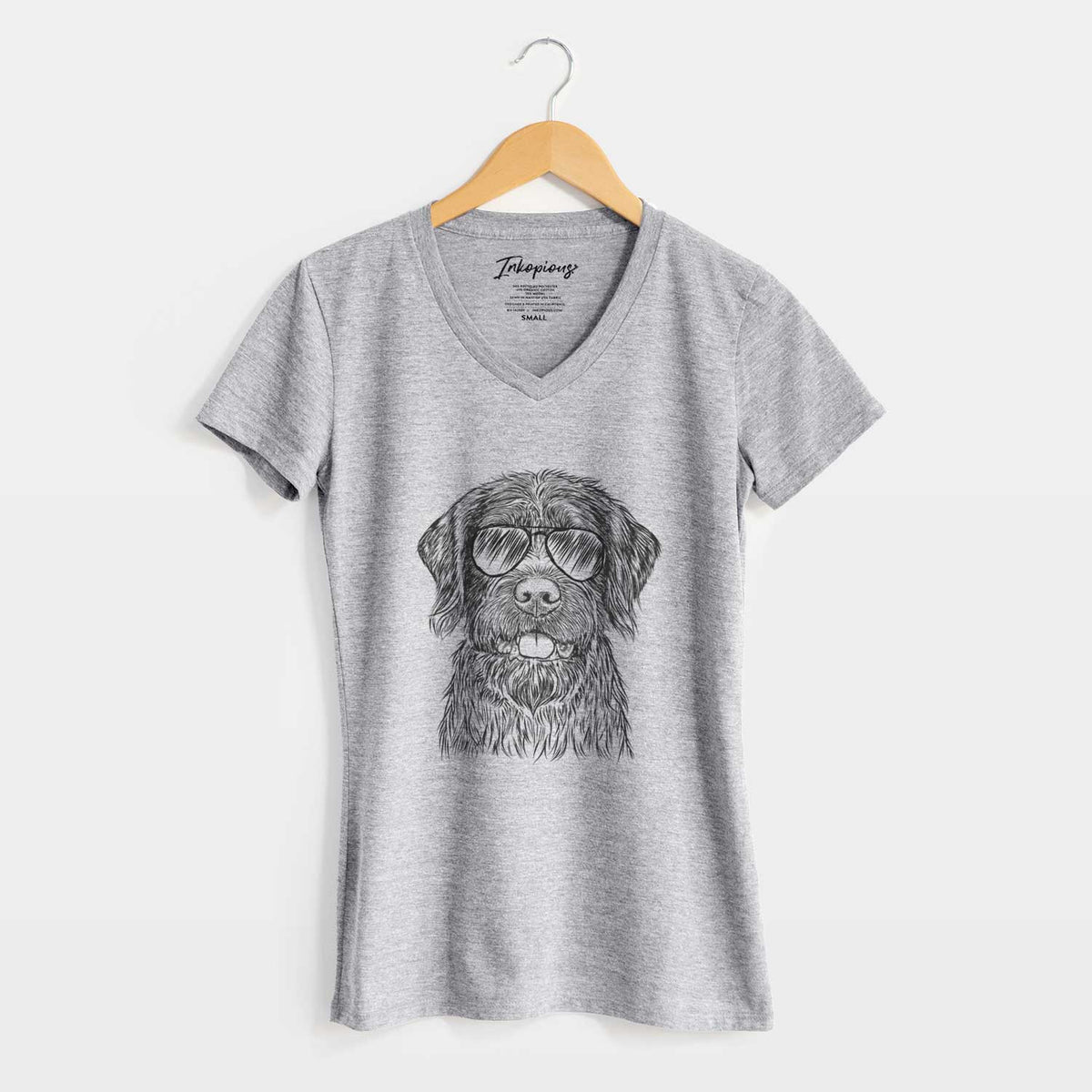 Aviator Fletcher the Wirehaired Pointing Griffon - Women's V-neck Shirt
