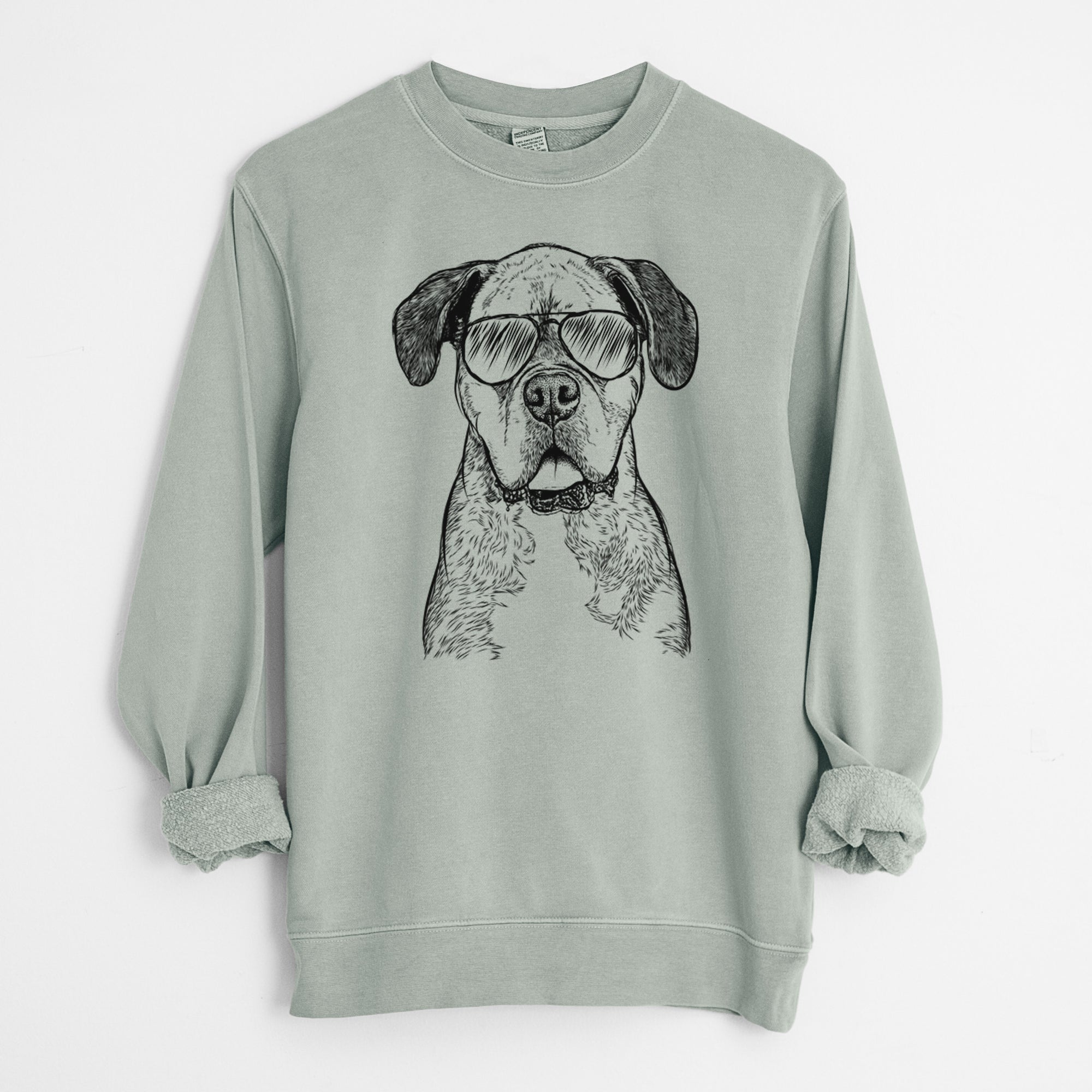 Aviator Floydie Bear the Boxer - Unisex Pigment Dyed Crew Sweatshirt