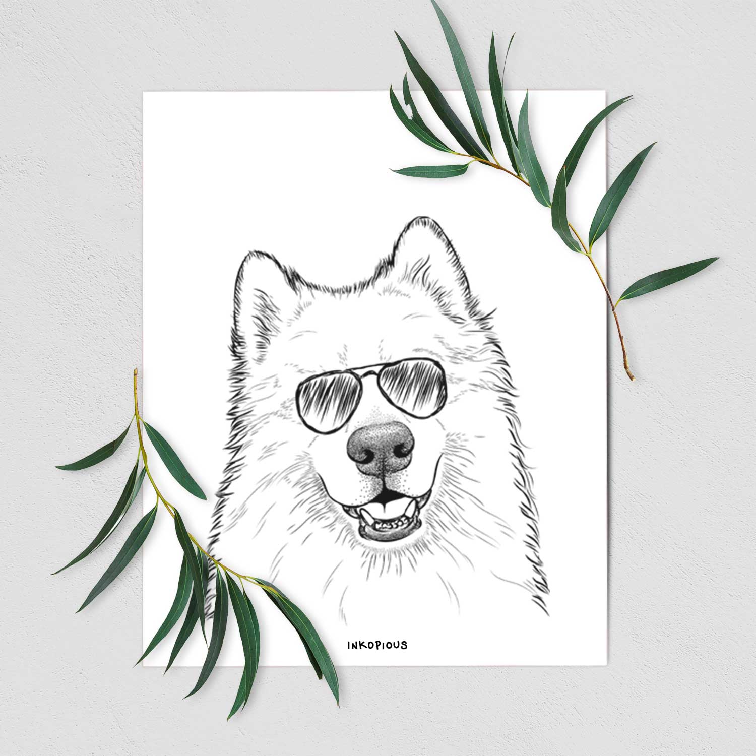 Foster the Samoyed Art Print