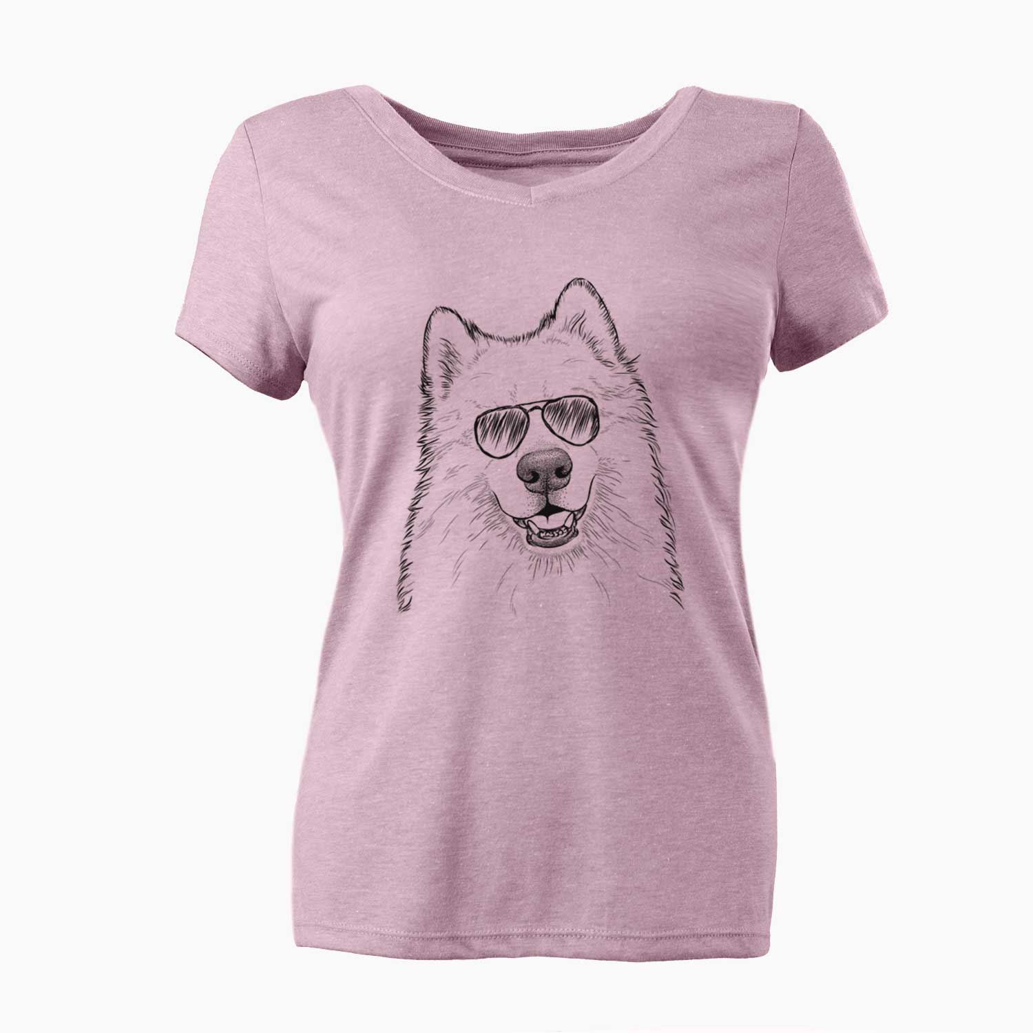 Aviator Foster the Samoyed - Women's V-neck Shirt