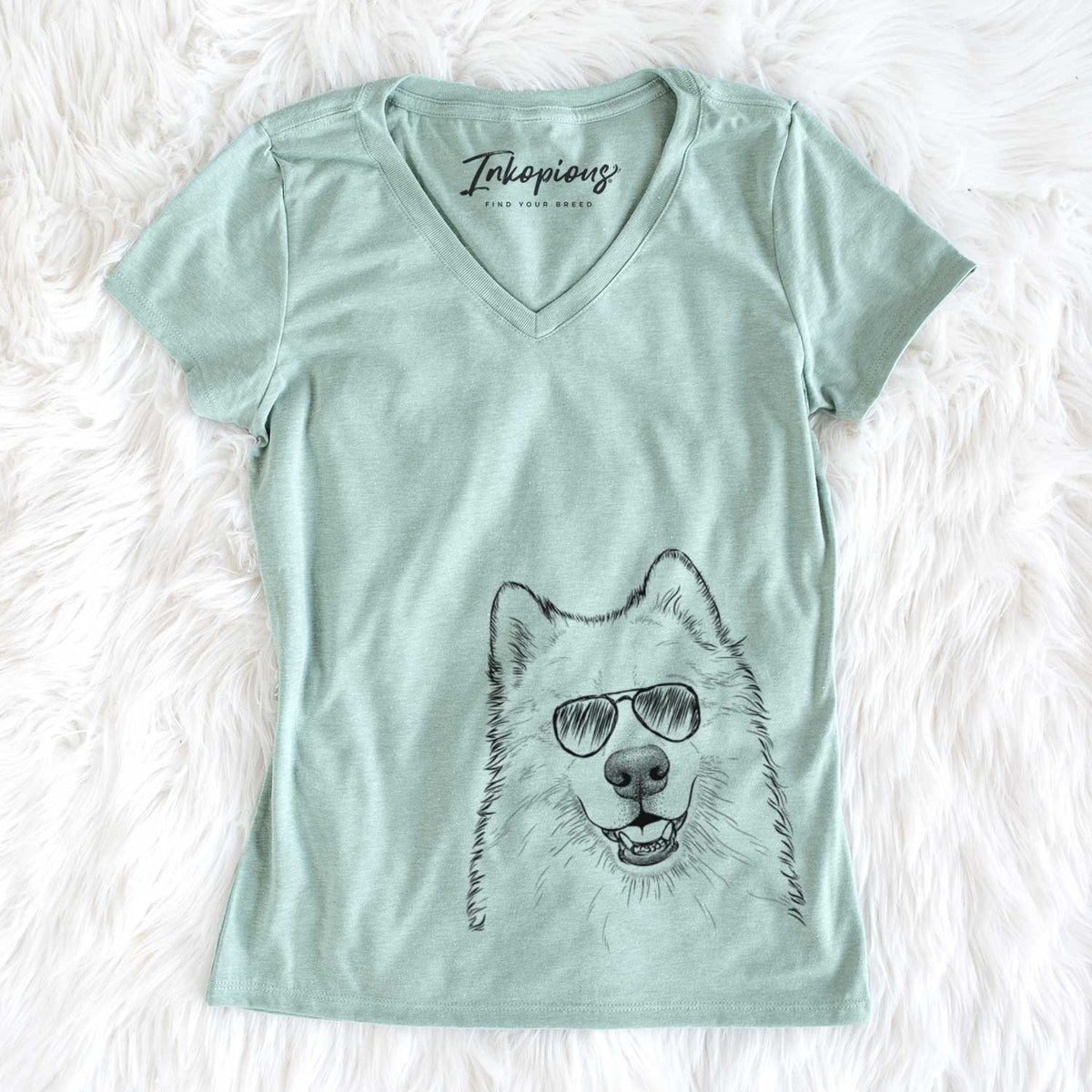 Foster the Samoyed - Women's V-neck Shirt