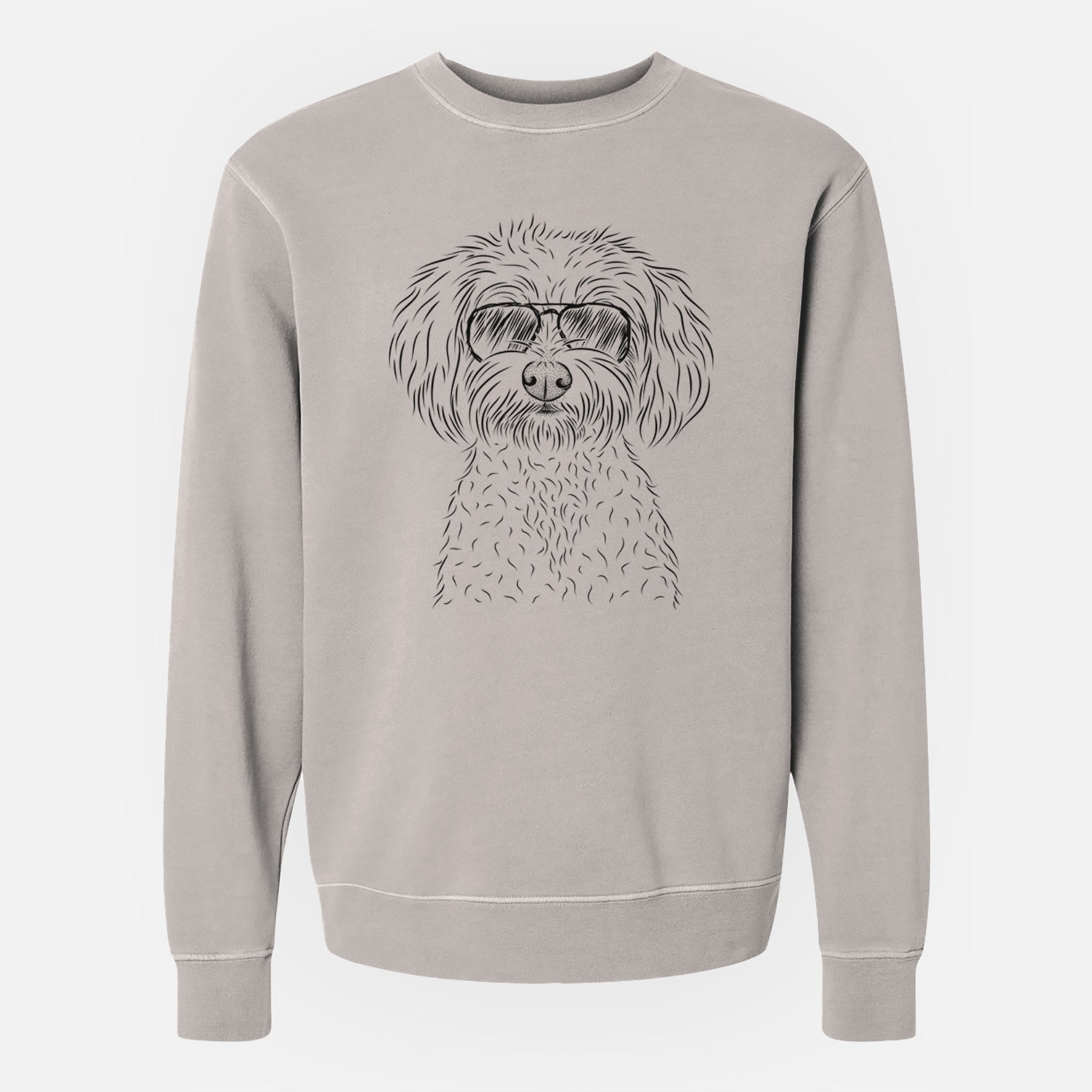 Aviator Francesca the Maltipoo - Unisex Pigment Dyed Crew Sweatshirt