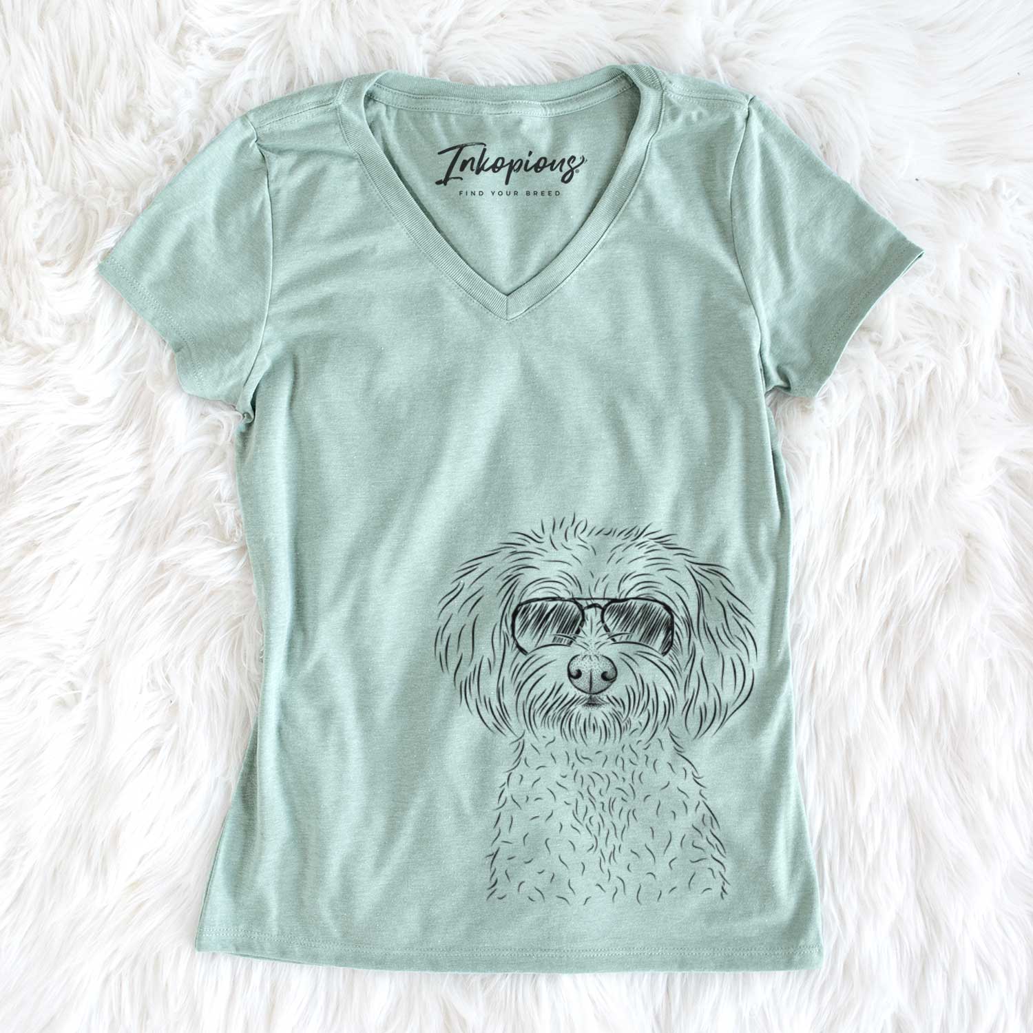 Aviator Francesca the Maltipoo - Women's V-neck Shirt