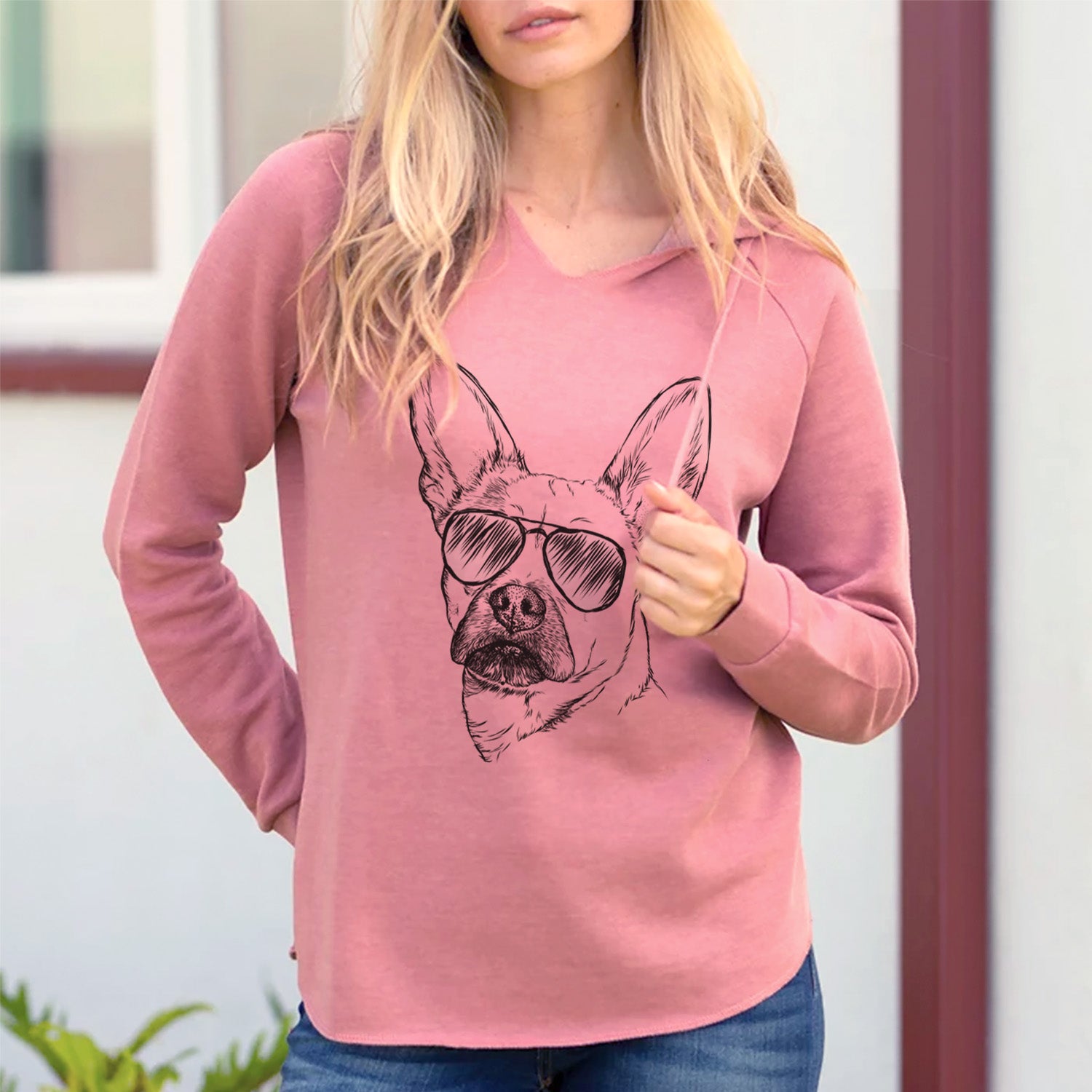 Aviator Frankie the Mixed Breed - Cali Wave Hooded Sweatshirt