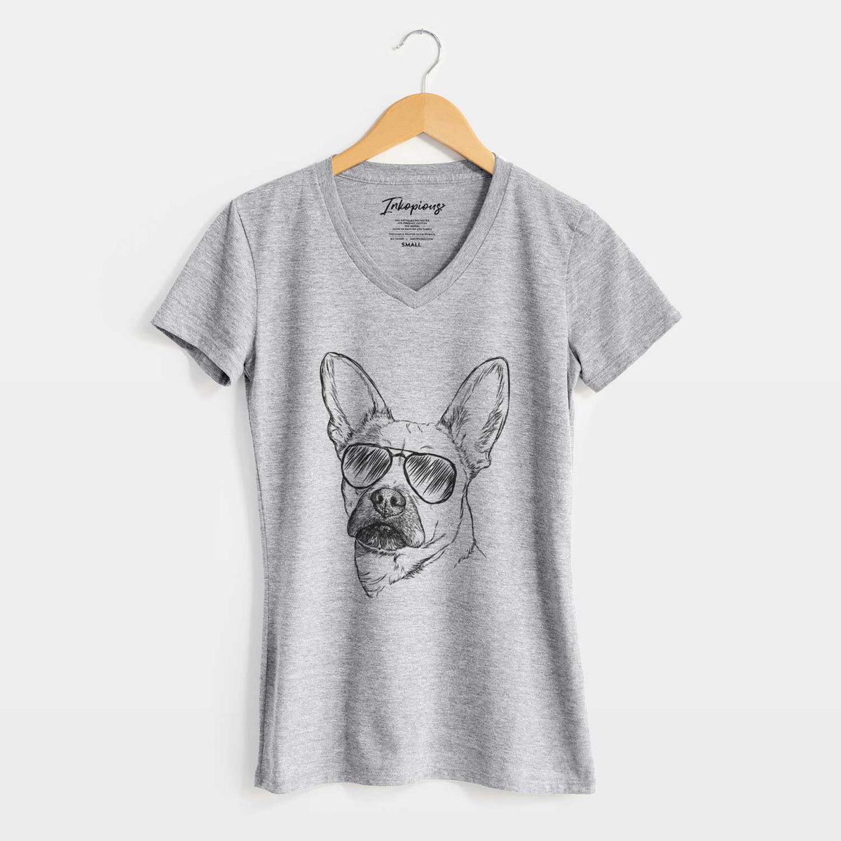Aviator Frankie the Mixed Breed - Women's V-neck Shirt
