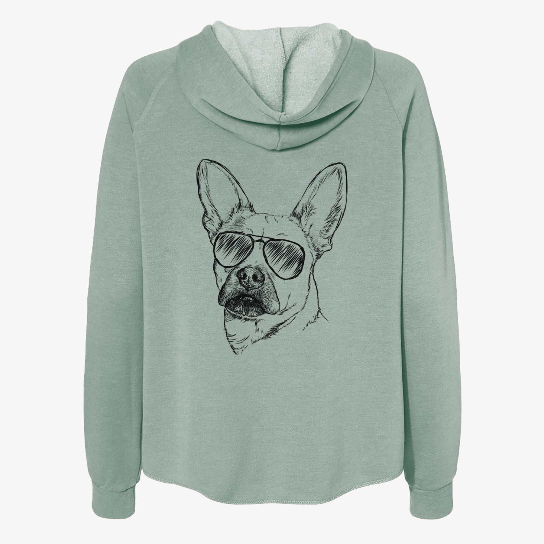 Frankie the Mixed Breed - Women's Cali Wave Zip-Up Sweatshirt