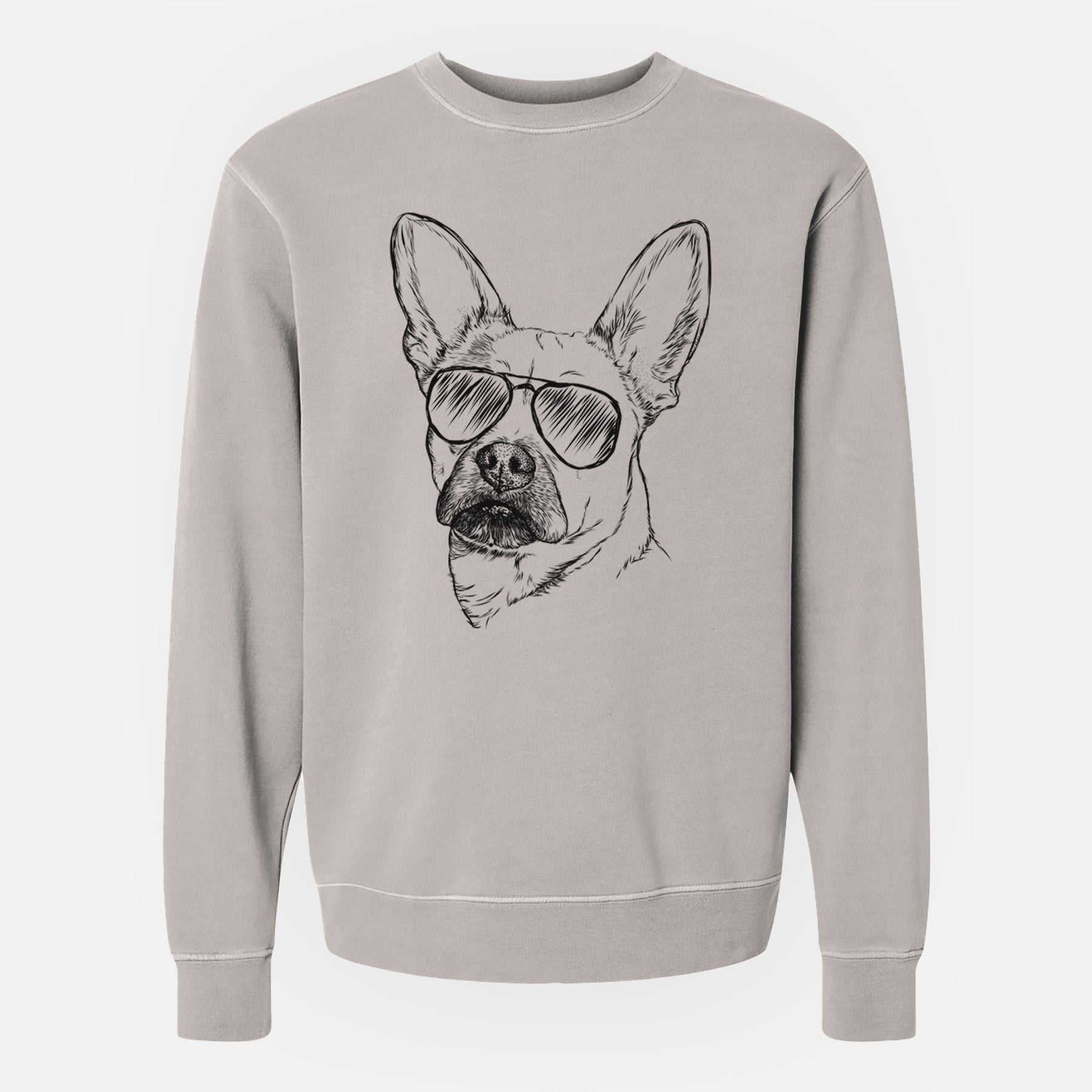Aviator Frankie the Mixed Breed - Unisex Pigment Dyed Crew Sweatshirt