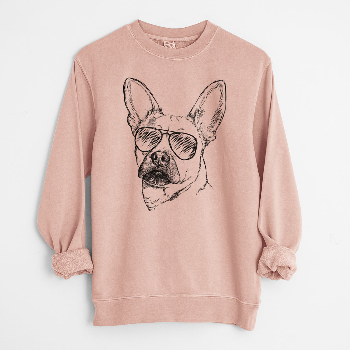 Aviator Frankie the Mixed Breed - Unisex Pigment Dyed Crew Sweatshirt
