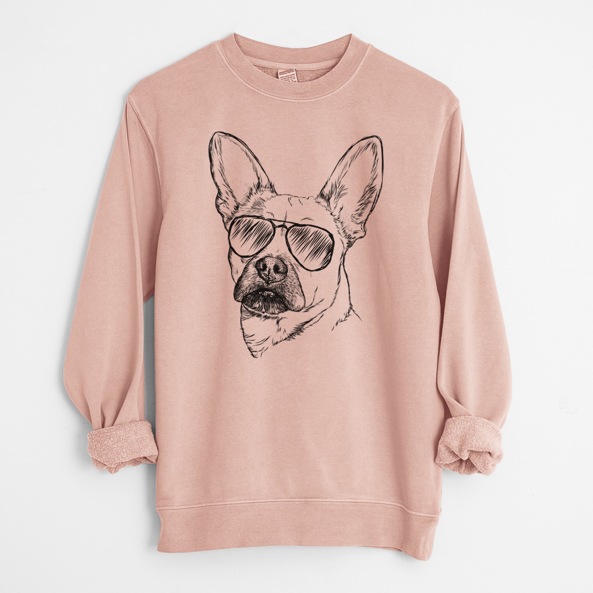 Aviator Frankie the Mixed Breed - Unisex Pigment Dyed Crew Sweatshirt