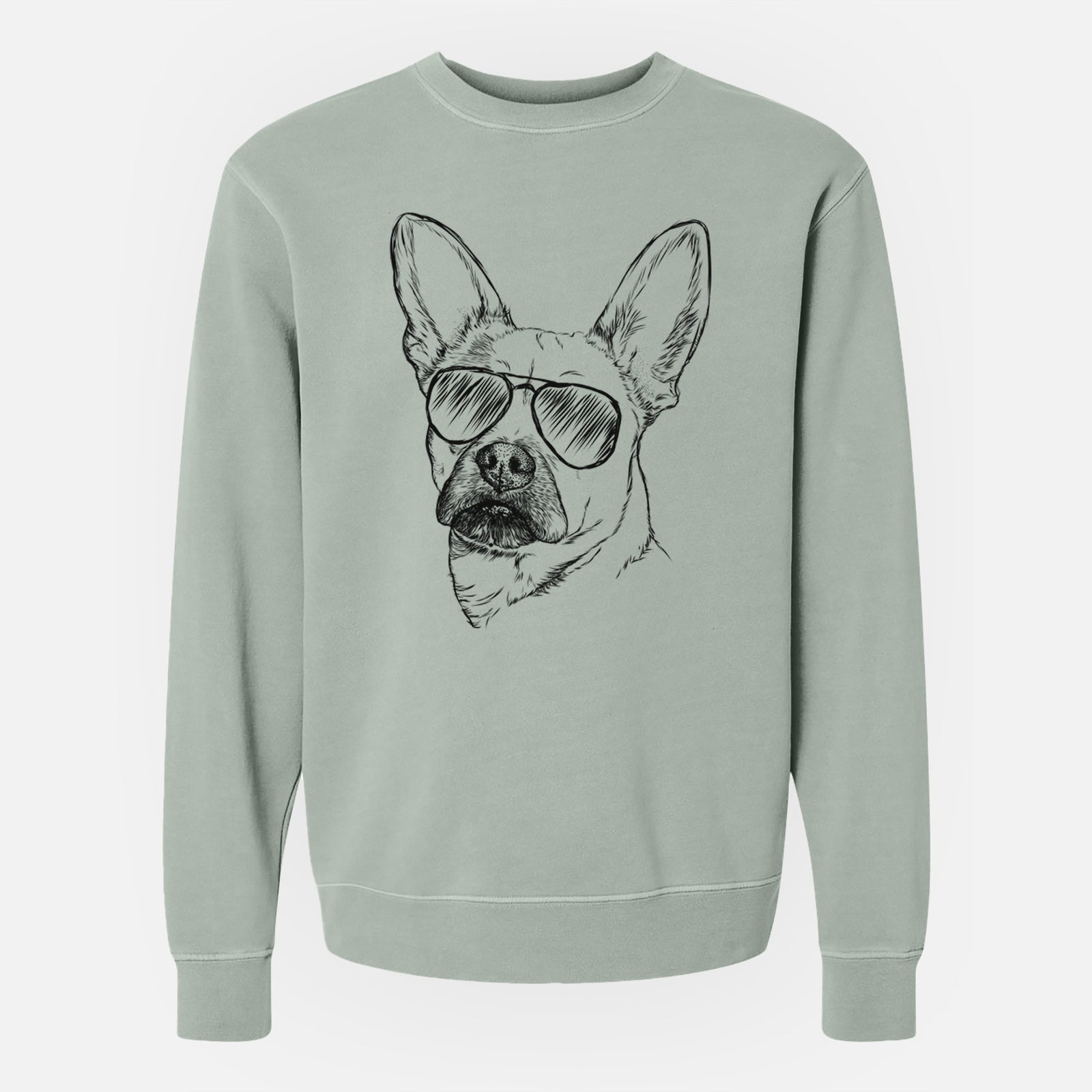 Aviator Frankie the Mixed Breed - Unisex Pigment Dyed Crew Sweatshirt
