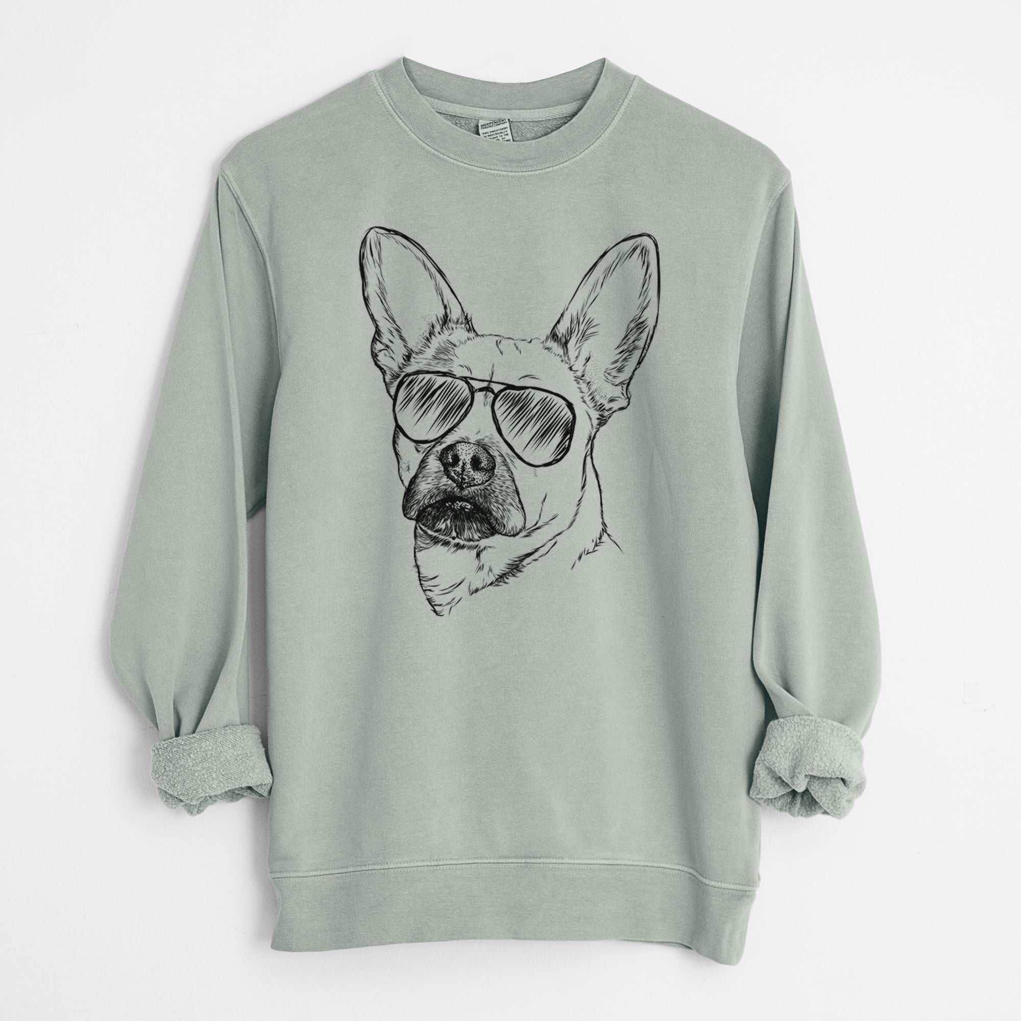 Aviator Frankie the Mixed Breed - Unisex Pigment Dyed Crew Sweatshirt