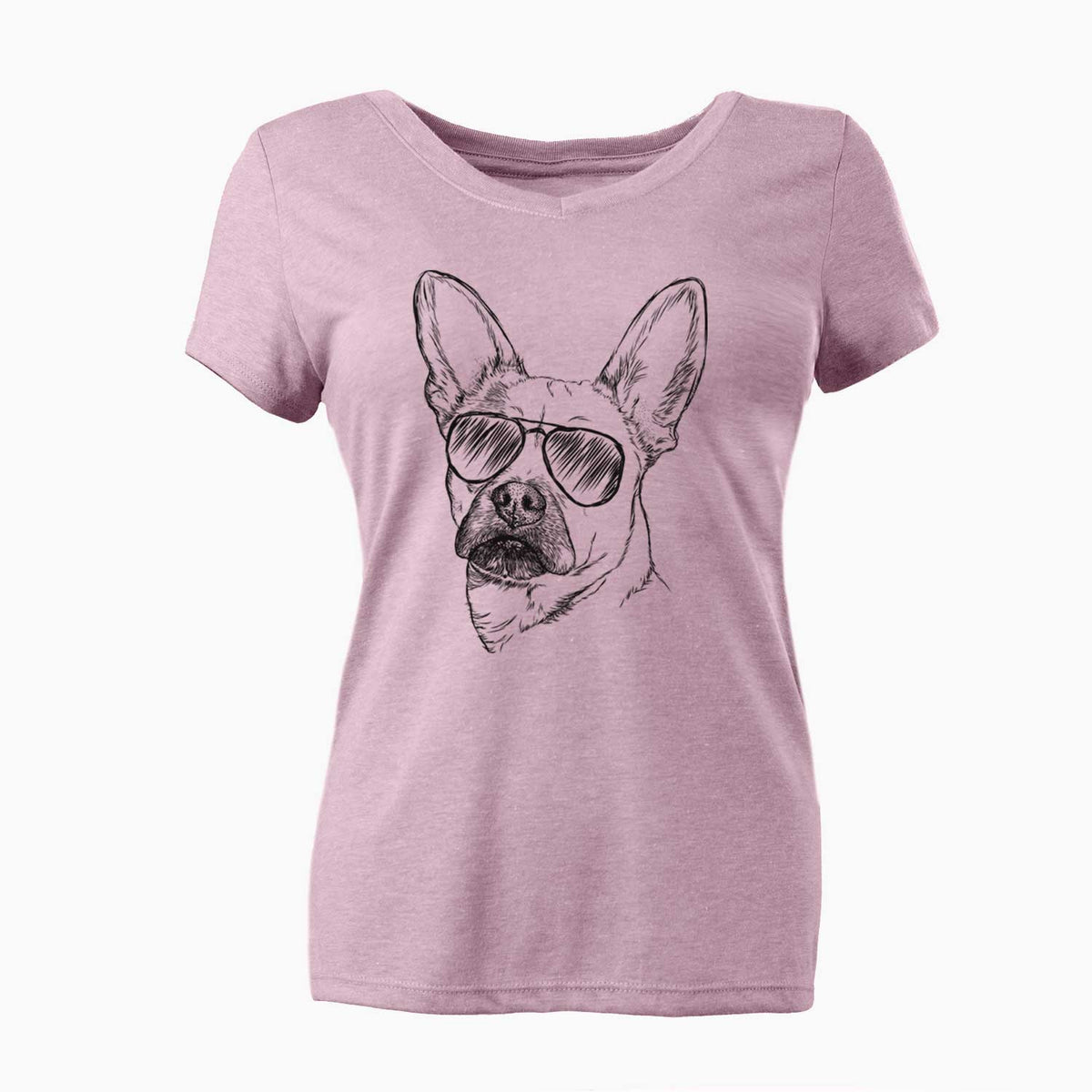 Aviator Frankie the Mixed Breed - Women's V-neck Shirt