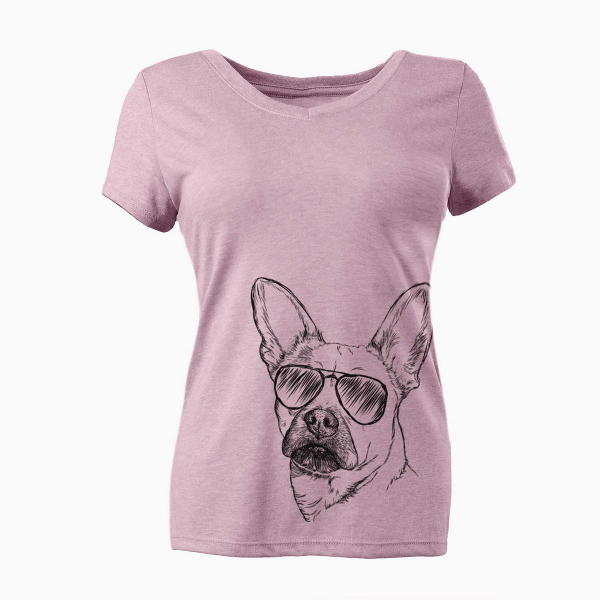 Aviator Frankie the Mixed Breed - Women's V-neck Shirt