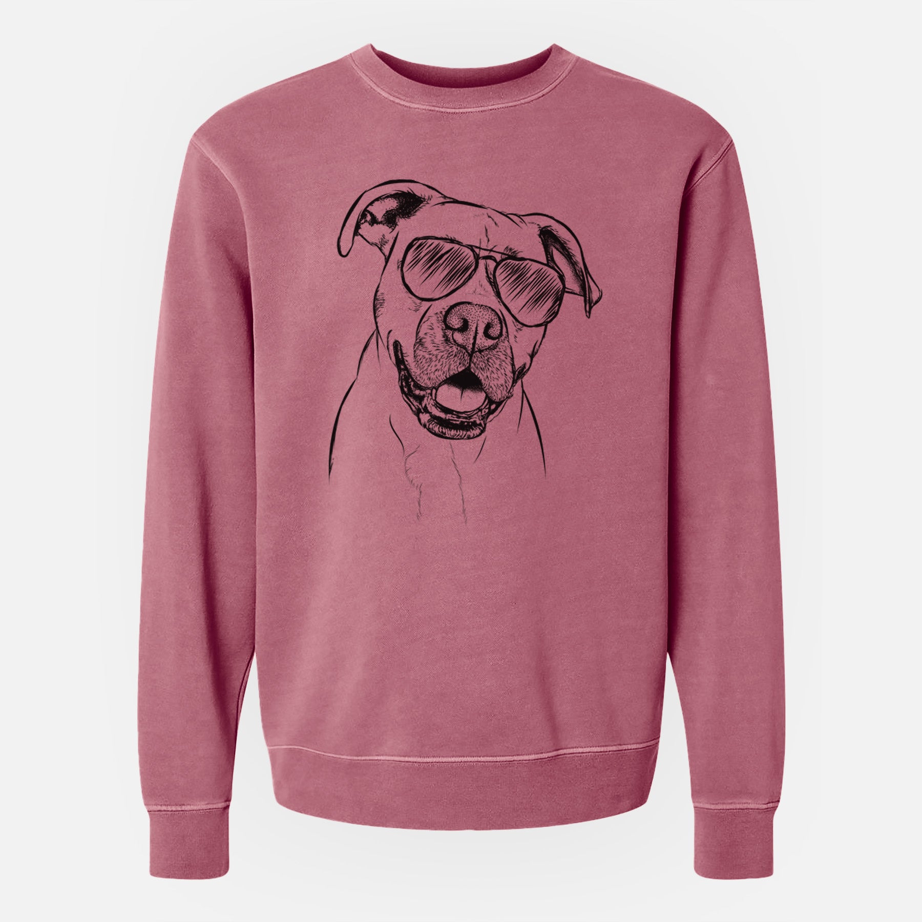 Aviator Frankie Tankie the Boxer Mix - Unisex Pigment Dyed Crew Sweatshirt