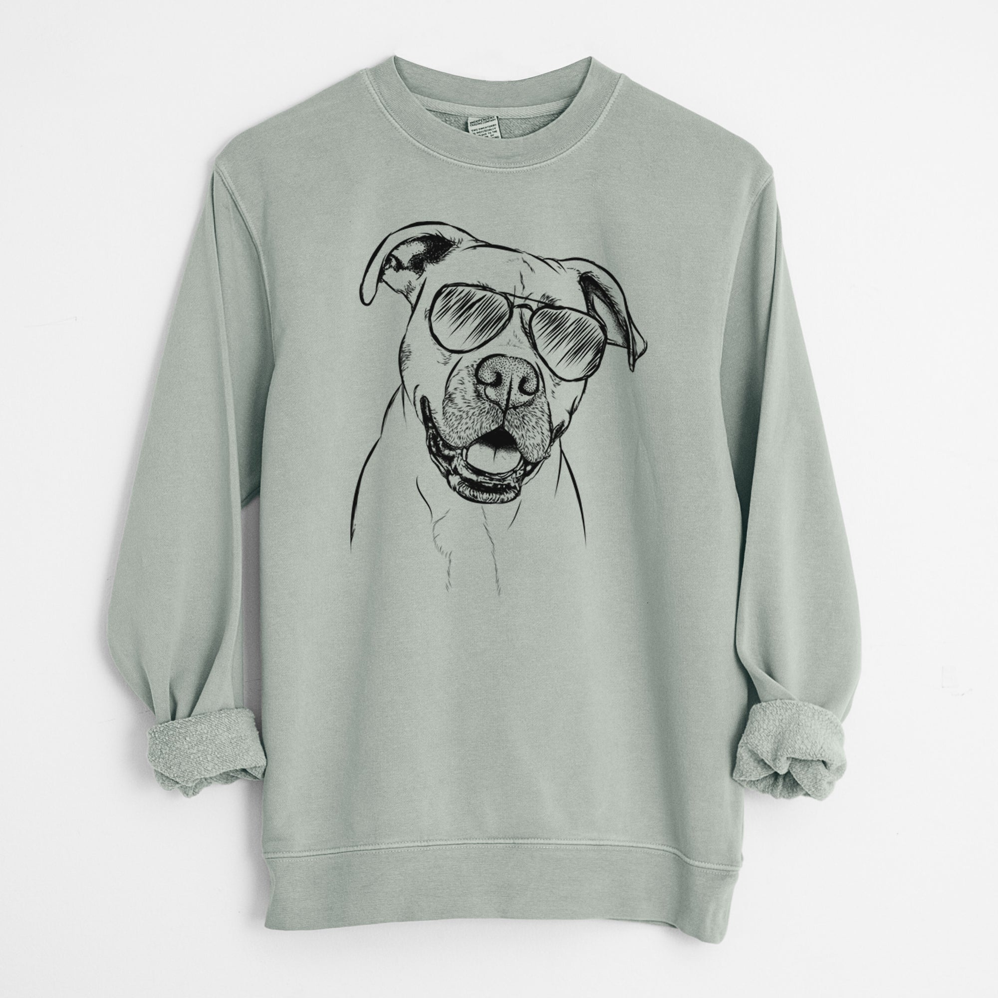 Aviator Frankie Tankie the Boxer Mix - Unisex Pigment Dyed Crew Sweatshirt