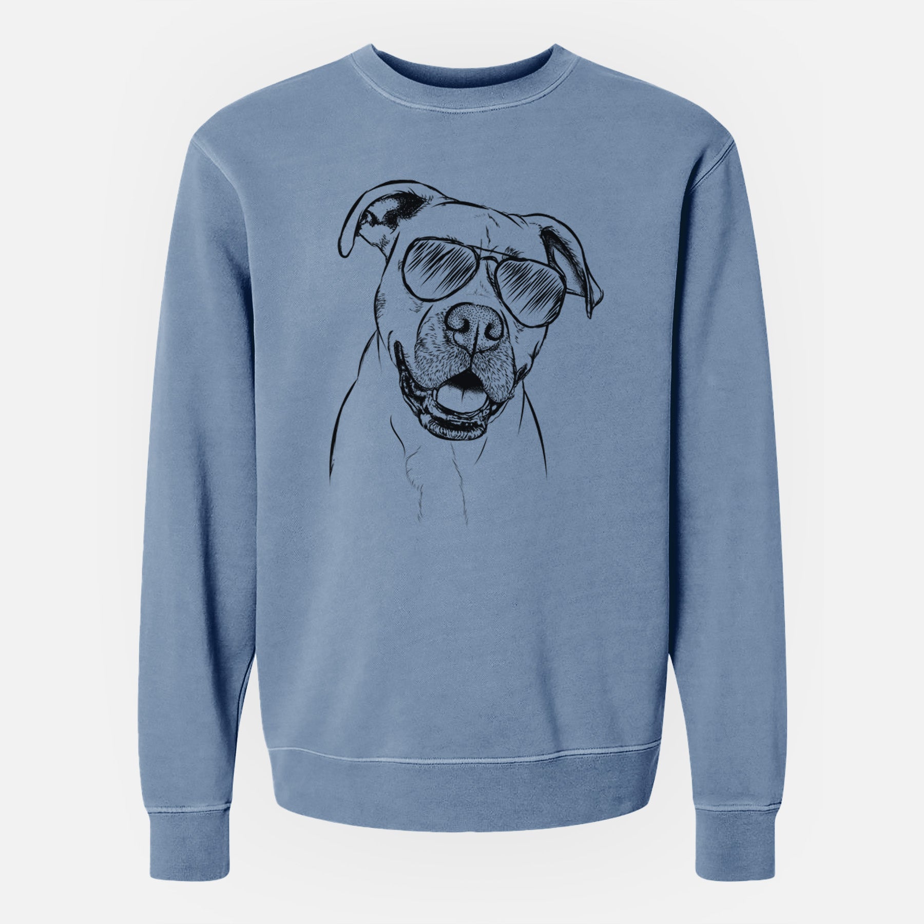 Aviator Frankie Tankie the Boxer Mix - Unisex Pigment Dyed Crew Sweatshirt