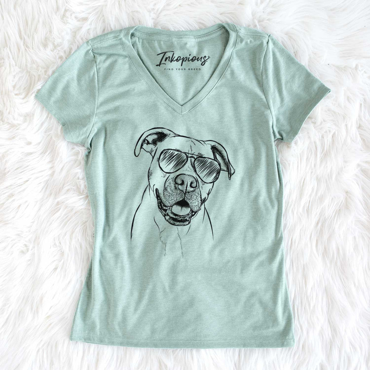 Aviator Frankie Tankie the Boxer Mix - Women's V-neck Shirt