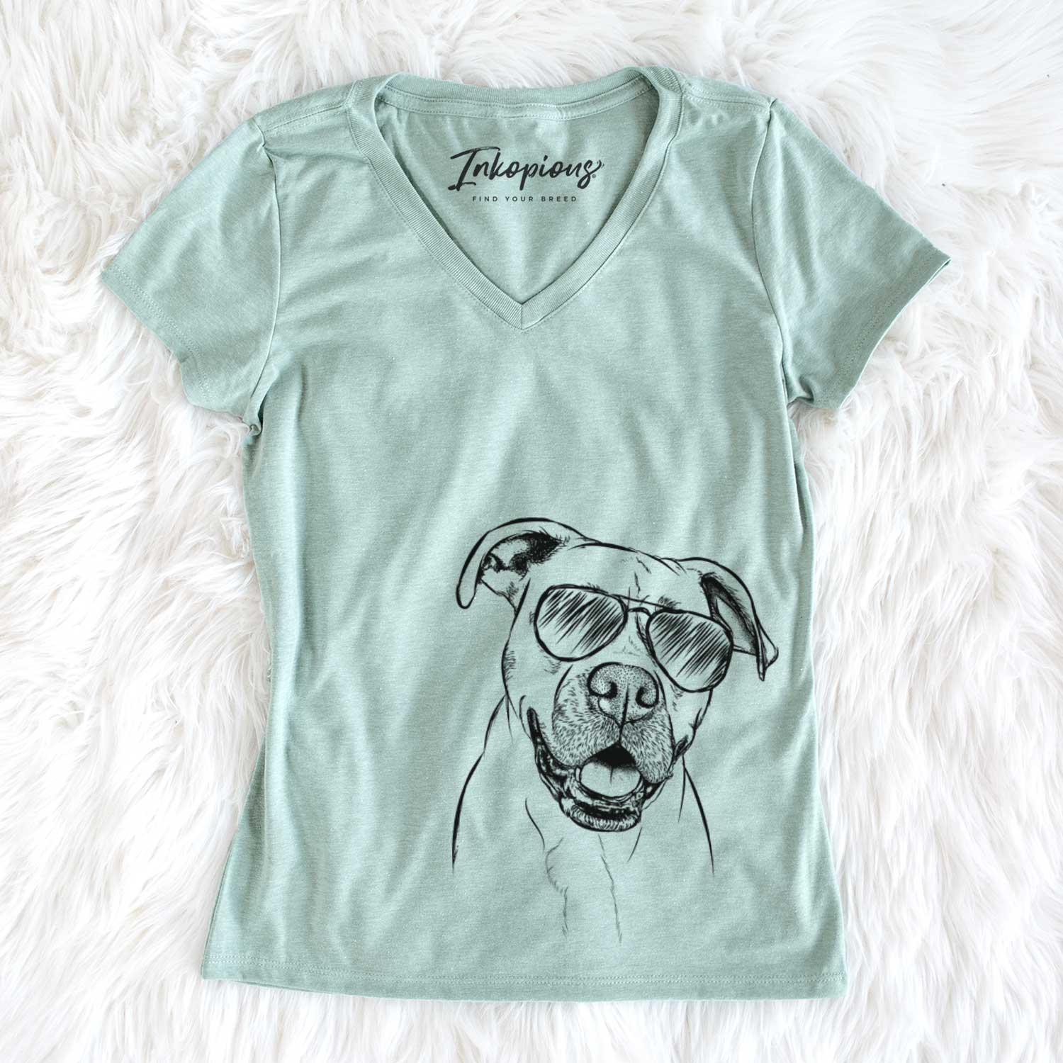 Aviator Frankie Tankie the Boxer Mix - Women's V-neck Shirt