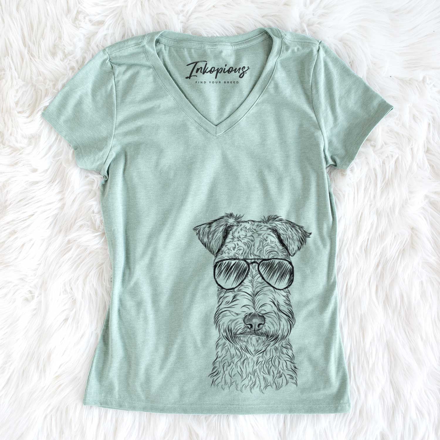 Aviator Frida the Lakeland Terrier - Women's V-neck Shirt