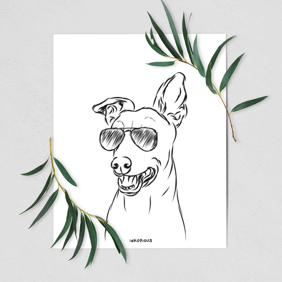Frosty the Greyhound Art Print
