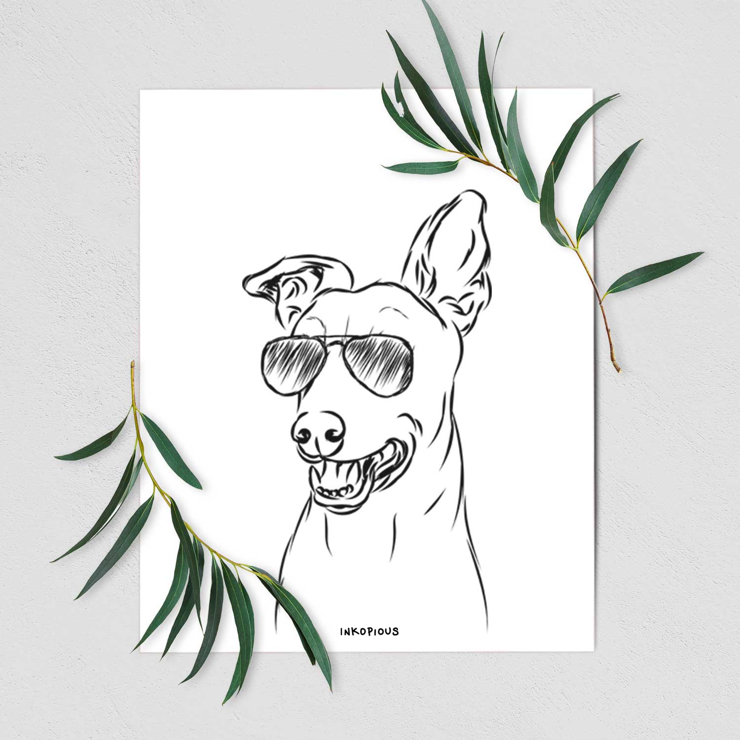 Frosty the Greyhound Art Print