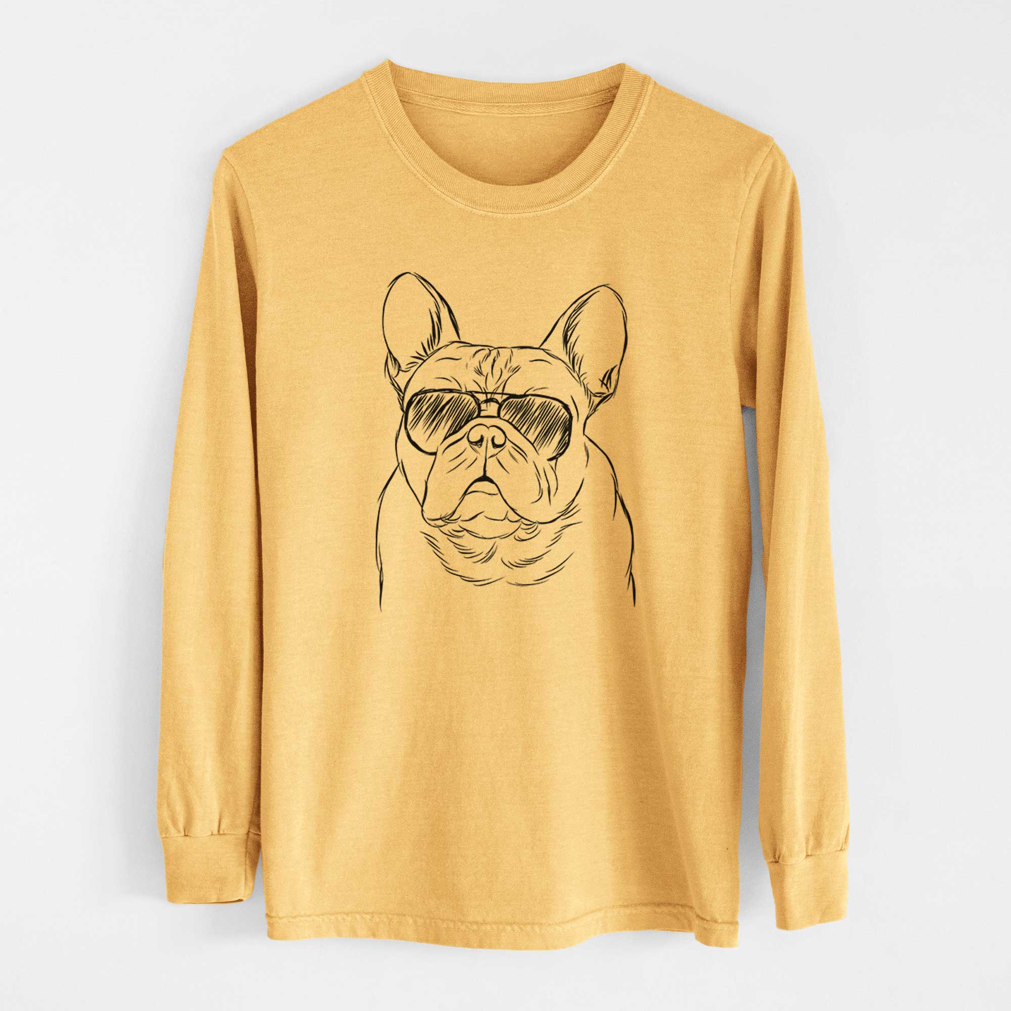 Aviators Fudge the French Bulldog - Heavyweight 100% Cotton Long Sleeve