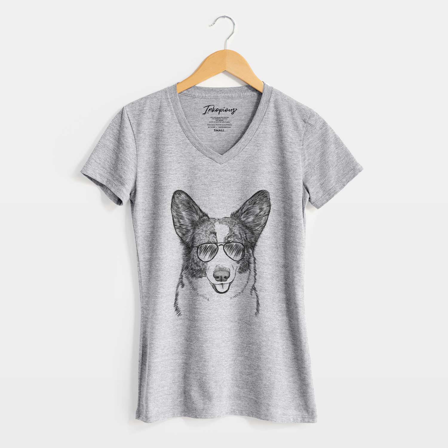 Aviator Gabby the Cardigan Welsh Corgi - Women's V-neck Shirt