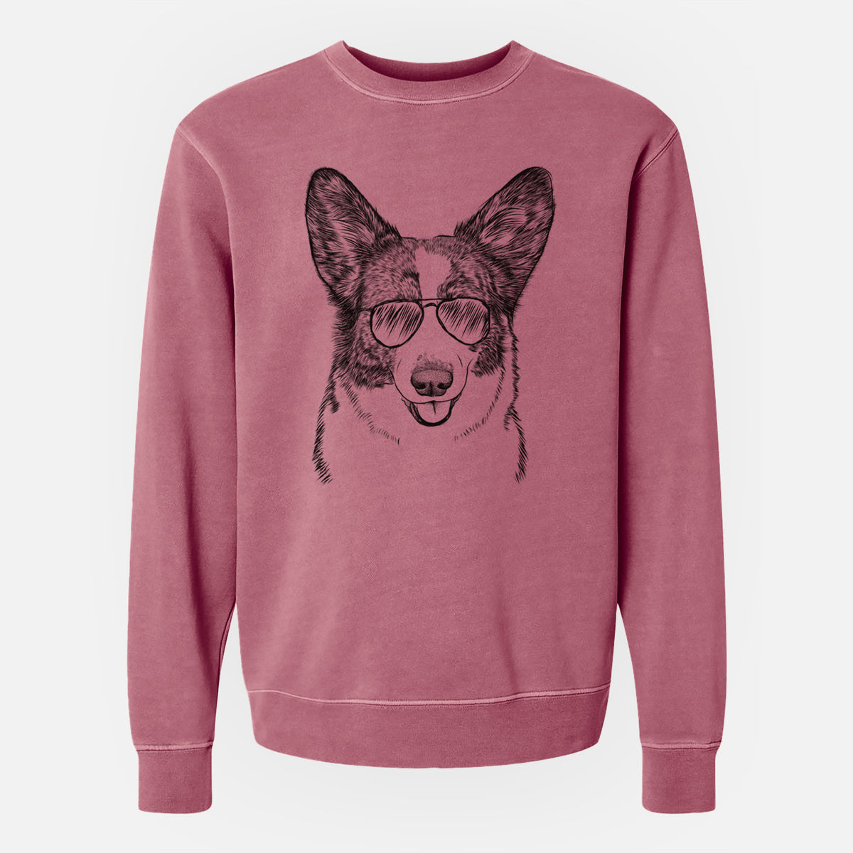 Aviator Gabby the Cardigan Welsh Corgi - Unisex Pigment Dyed Crew Sweatshirt