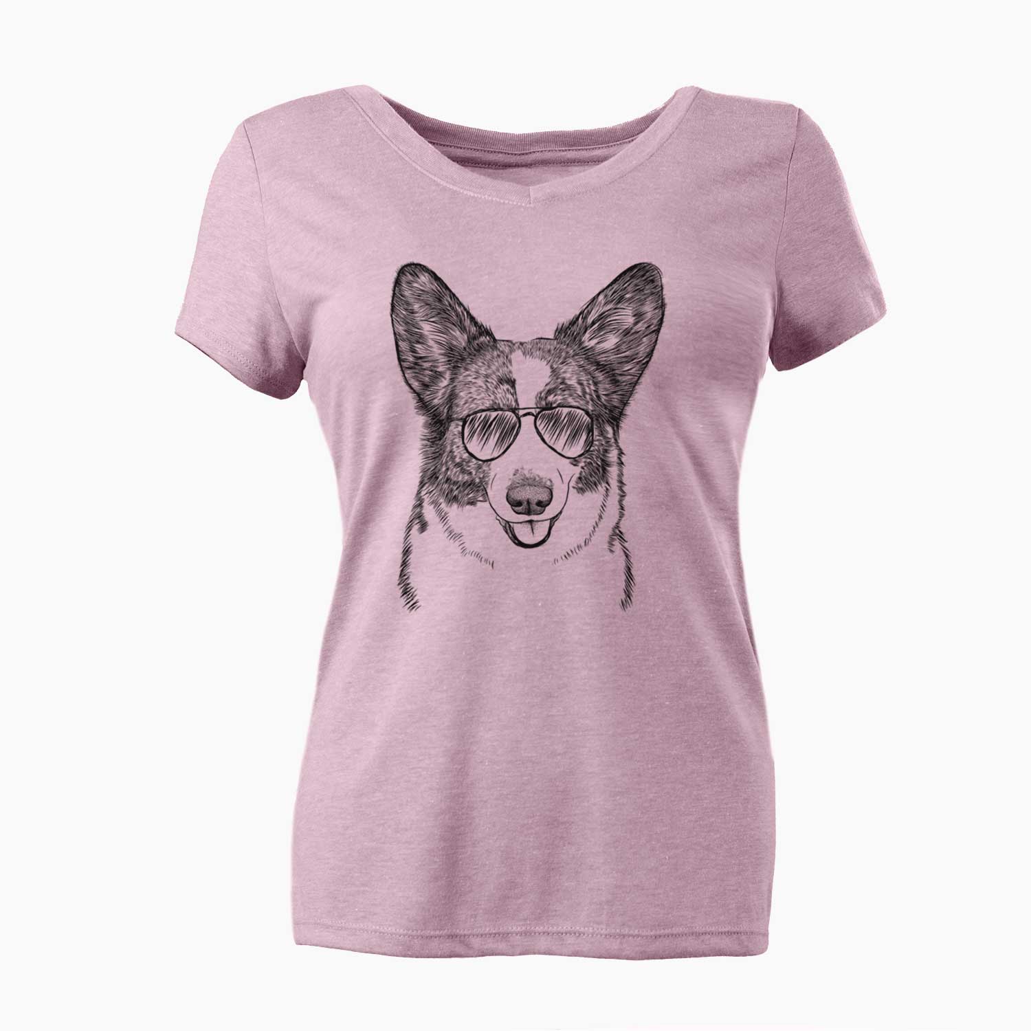 Aviator Gabby the Cardigan Welsh Corgi - Women's V-neck Shirt