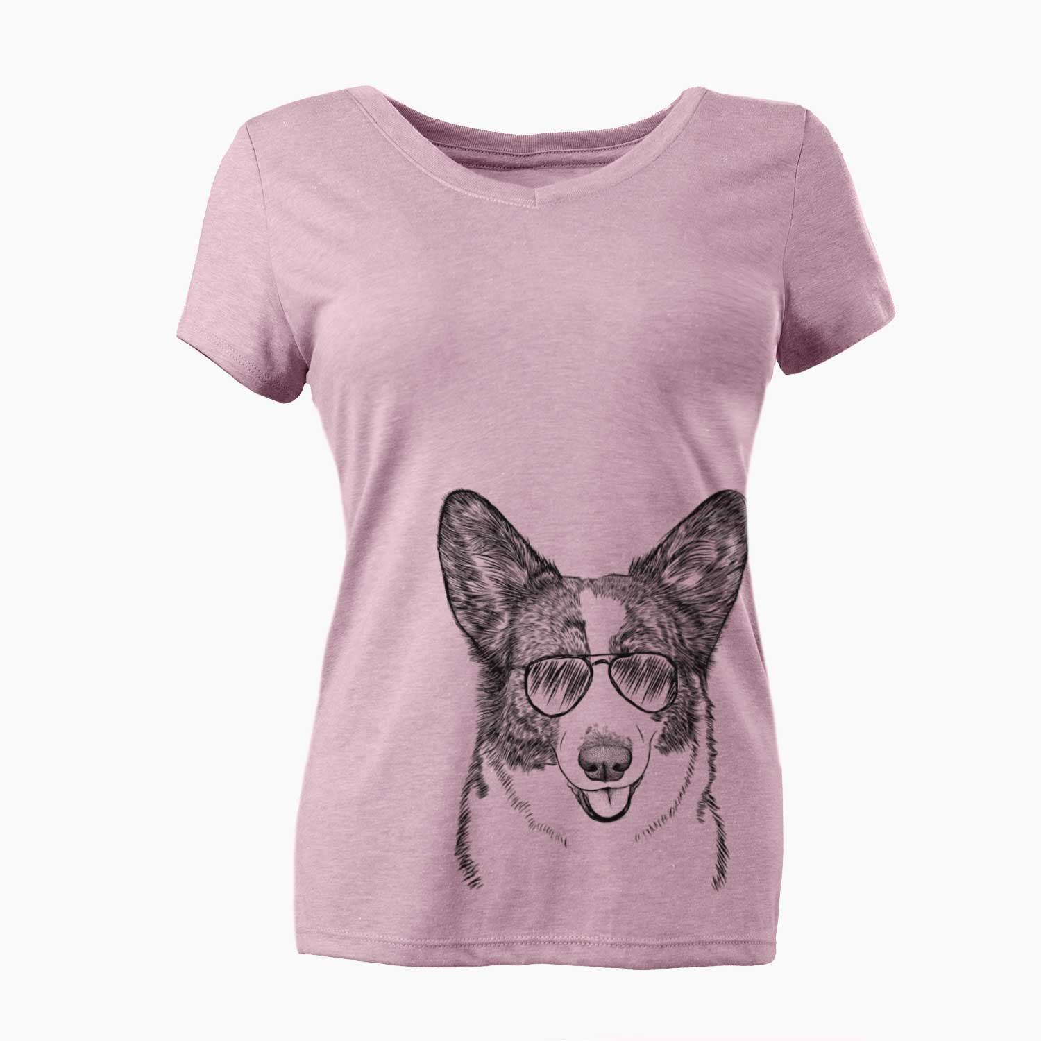 Aviator Gabby the Cardigan Welsh Corgi - Women's V-neck Shirt