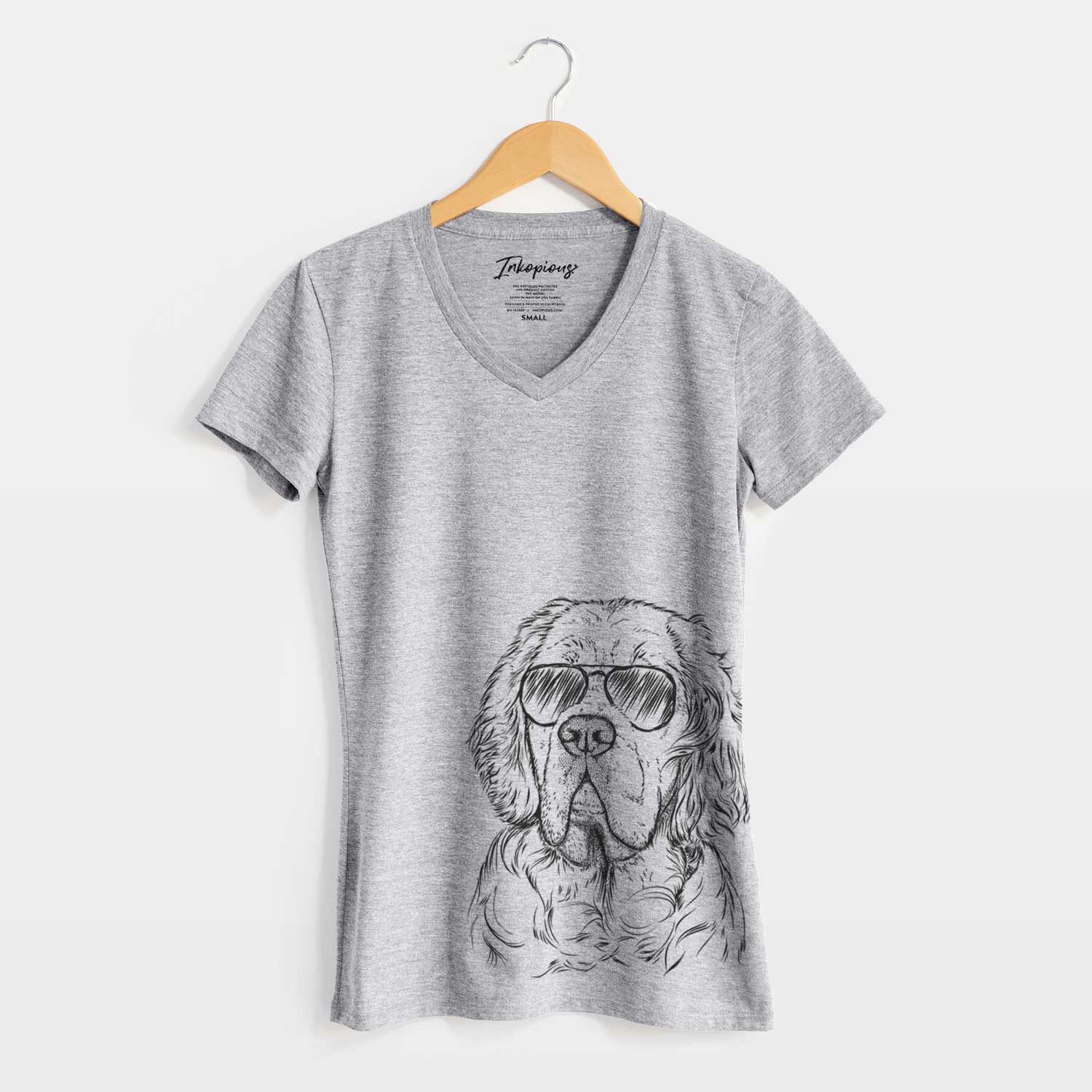 Aviator Gary the Clumber Spaniel - Women's V-neck Shirt