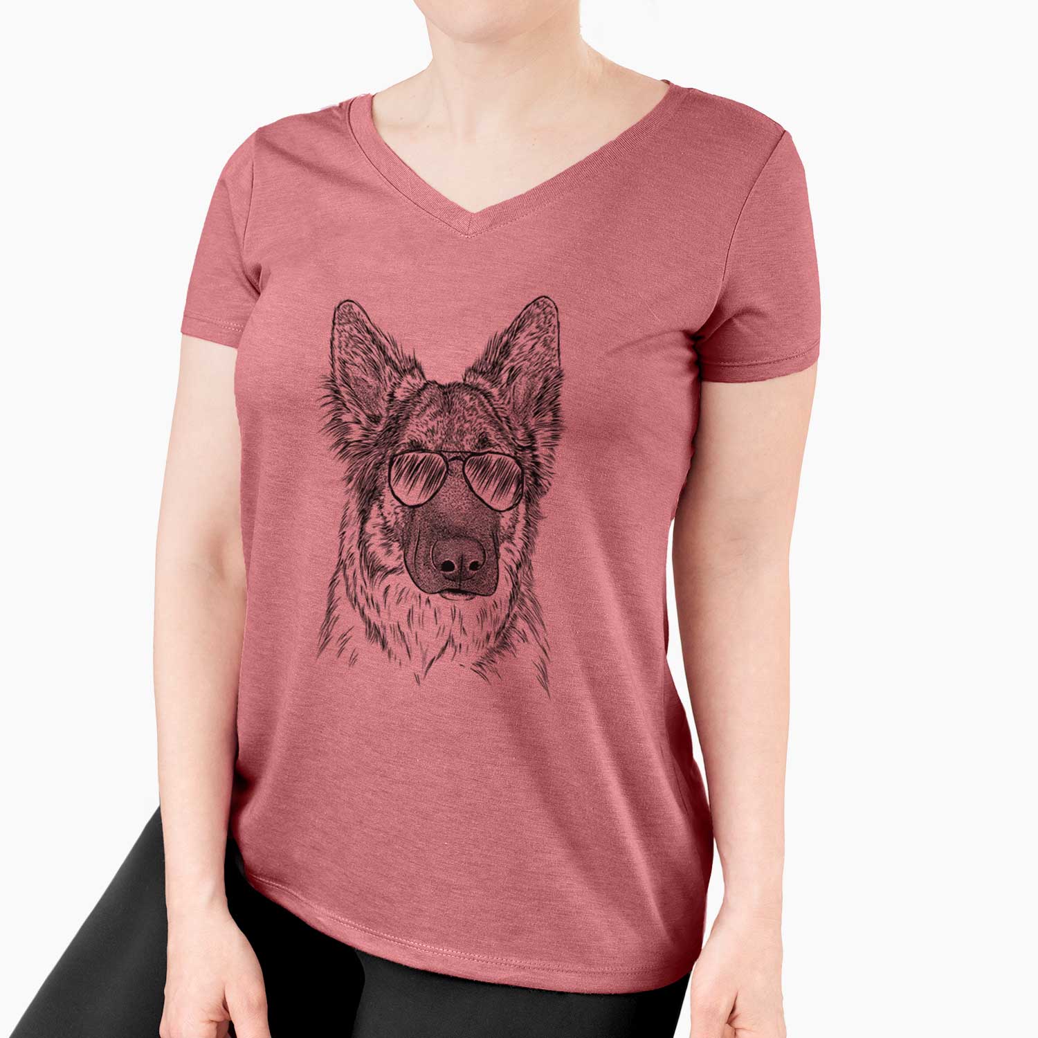 Aviator Geddy the Shiloh Shepherd - Women's V-neck Shirt