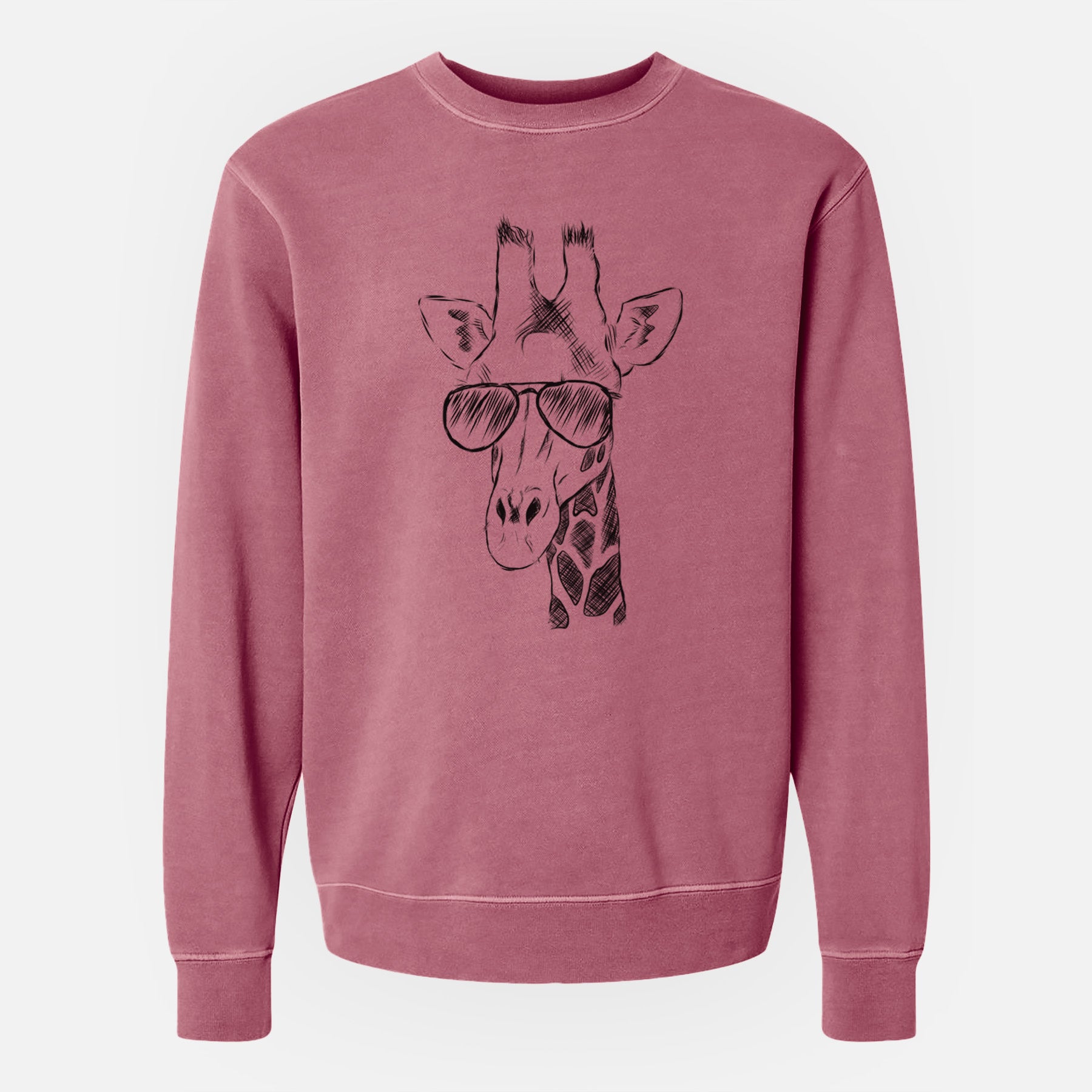 Aviator Geoffrey the Giraffe - Unisex Pigment Dyed Crew Sweatshirt