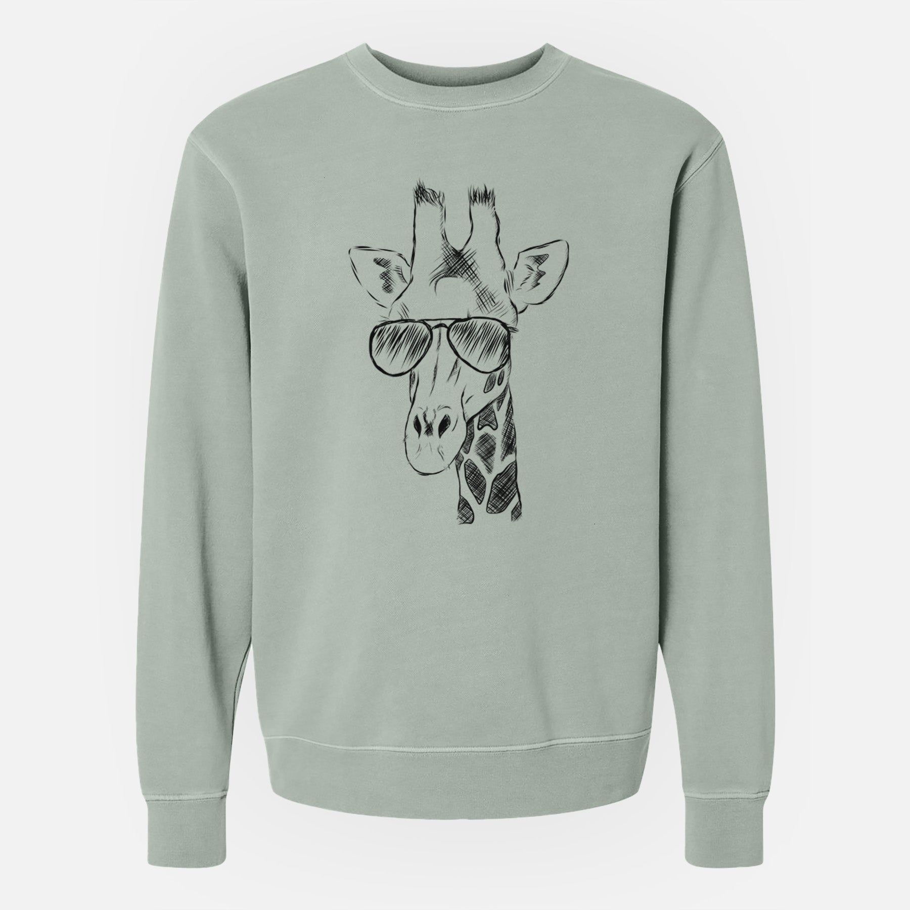 Aviator Geoffrey the Giraffe - Unisex Pigment Dyed Crew Sweatshirt