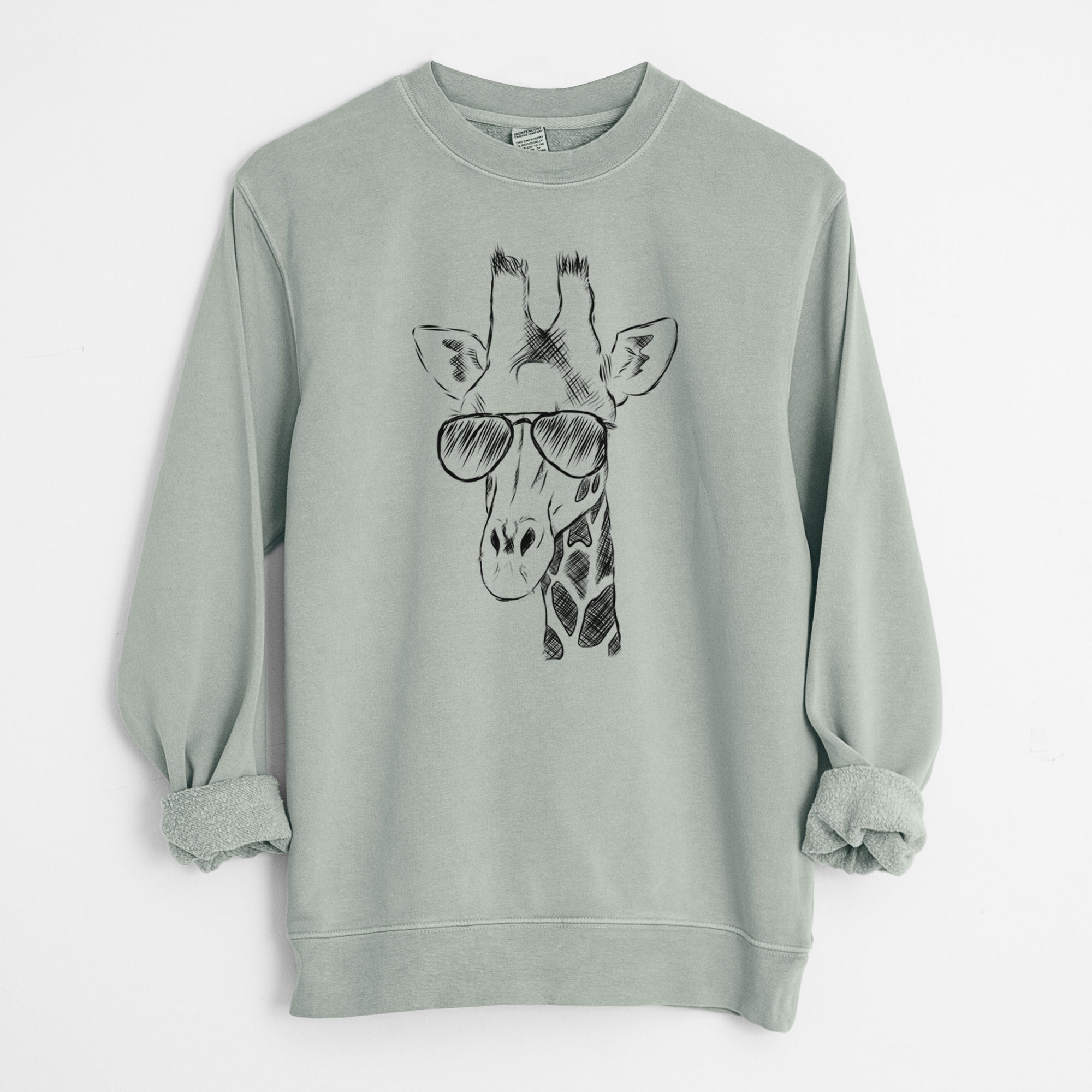 Aviator Geoffrey the Giraffe - Unisex Pigment Dyed Crew Sweatshirt