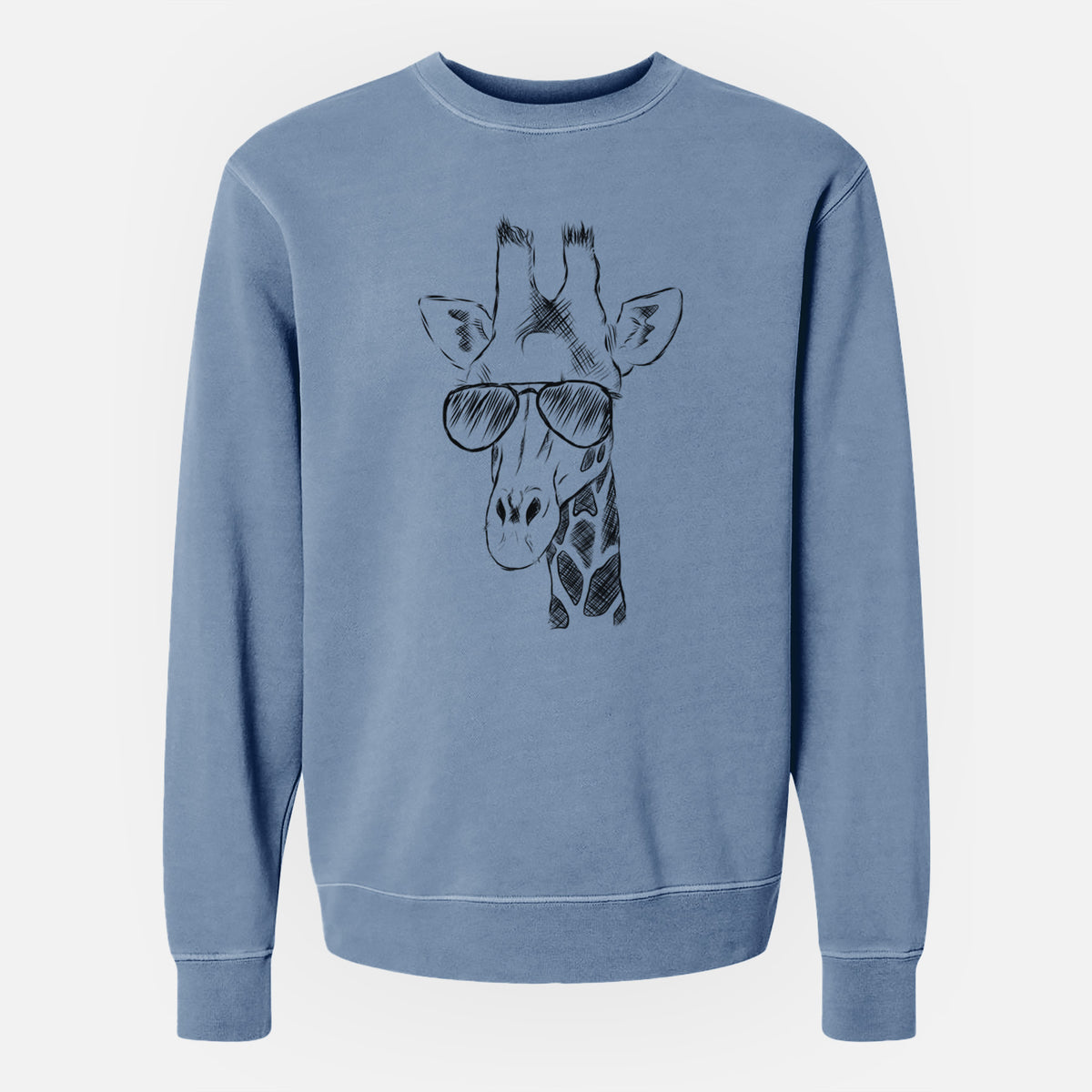 Aviator Geoffrey the Giraffe - Unisex Pigment Dyed Crew Sweatshirt