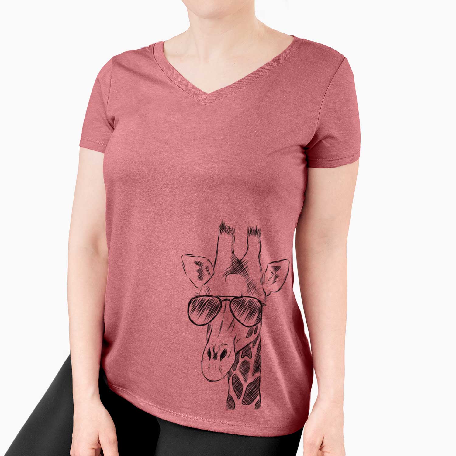Aviator Geoffrey the Giraffe - Women's V-neck Shirt